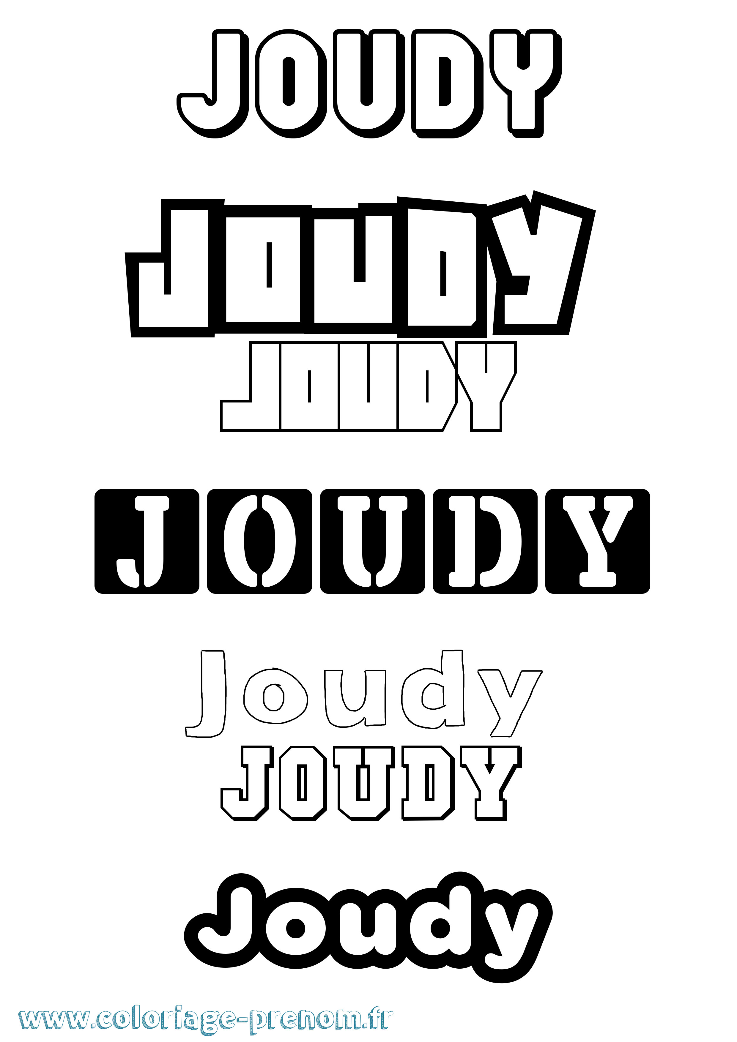 Coloriage Joudy Simple Coloriage prénom Joudy Simple