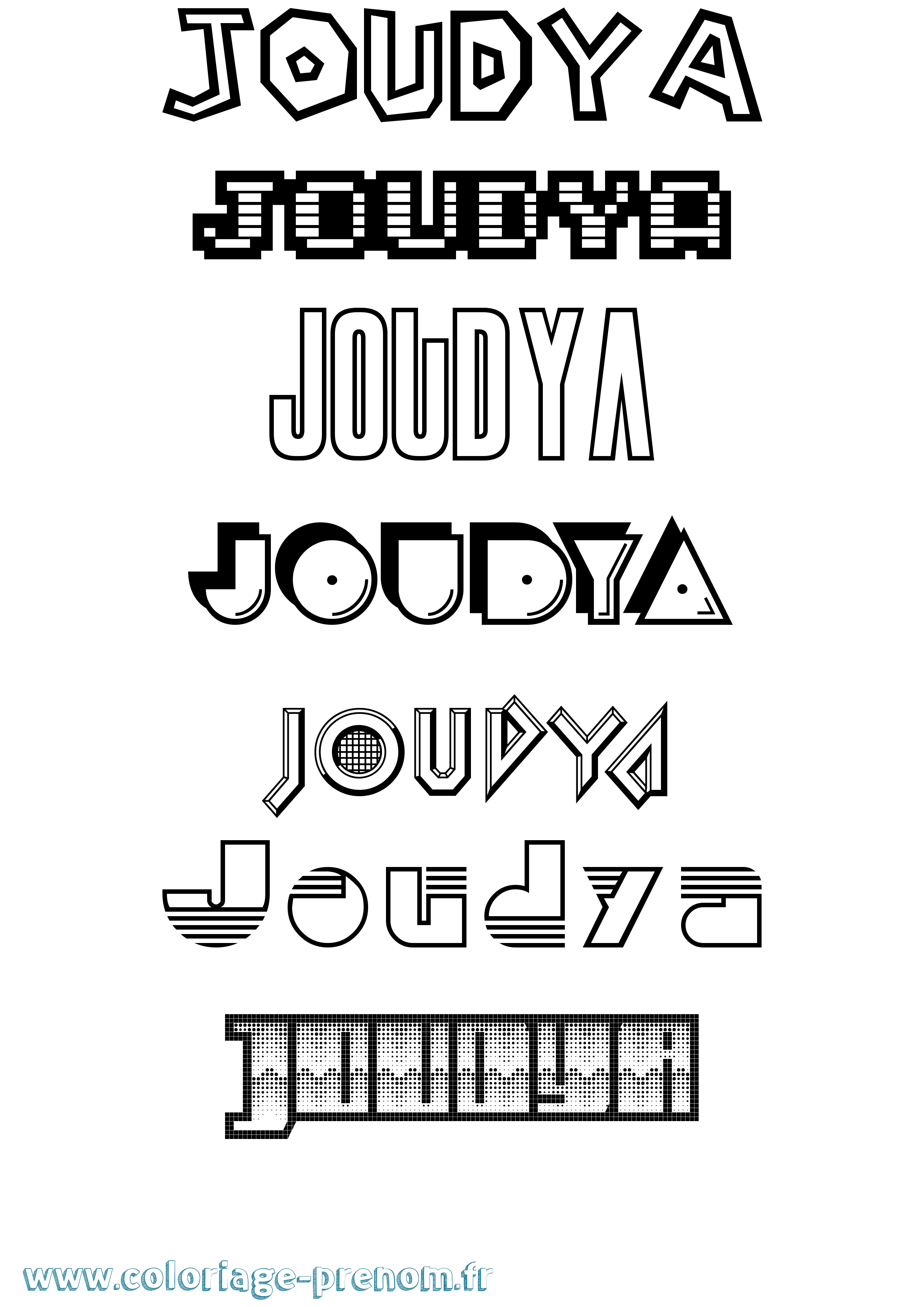 Coloriage Joudya Jeux Vidéos Coloriage prénom Joudya Jeux Vidéos