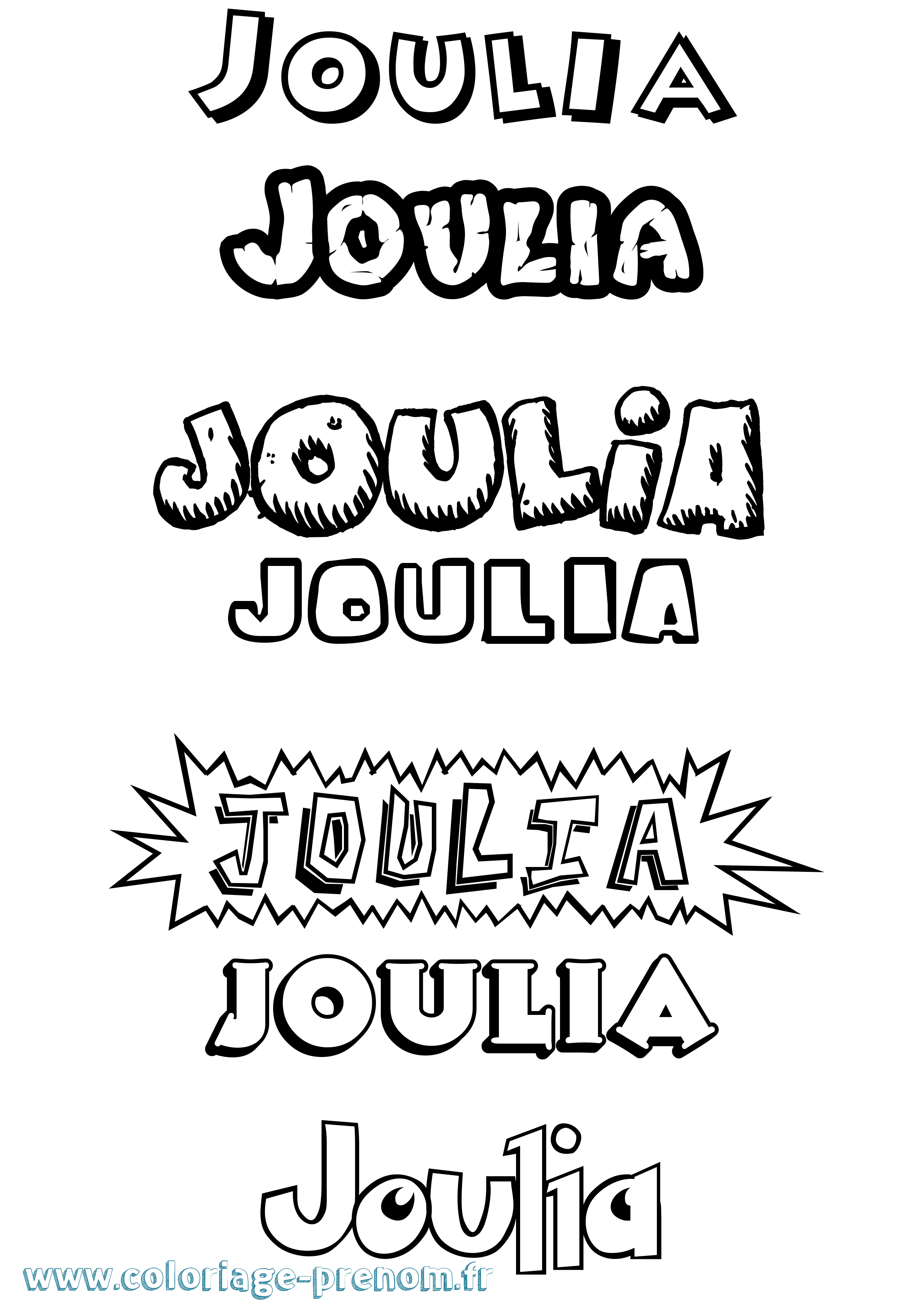 Coloriage Joulia Dessin Animé Coloriage prénom Joulia Dessin Animé
