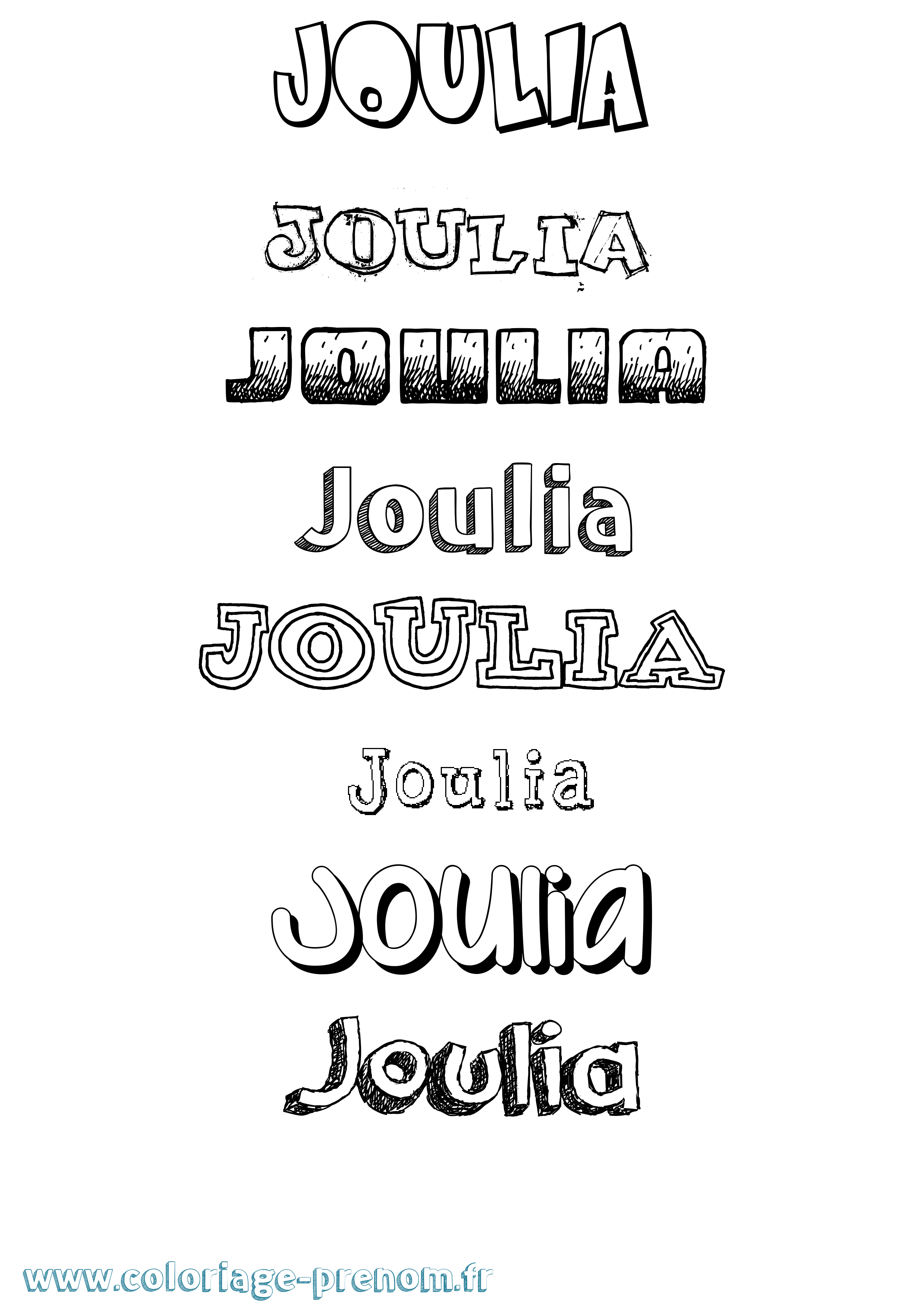 Coloriage Joulia Dessiné Coloriage prénom Joulia Dessiné