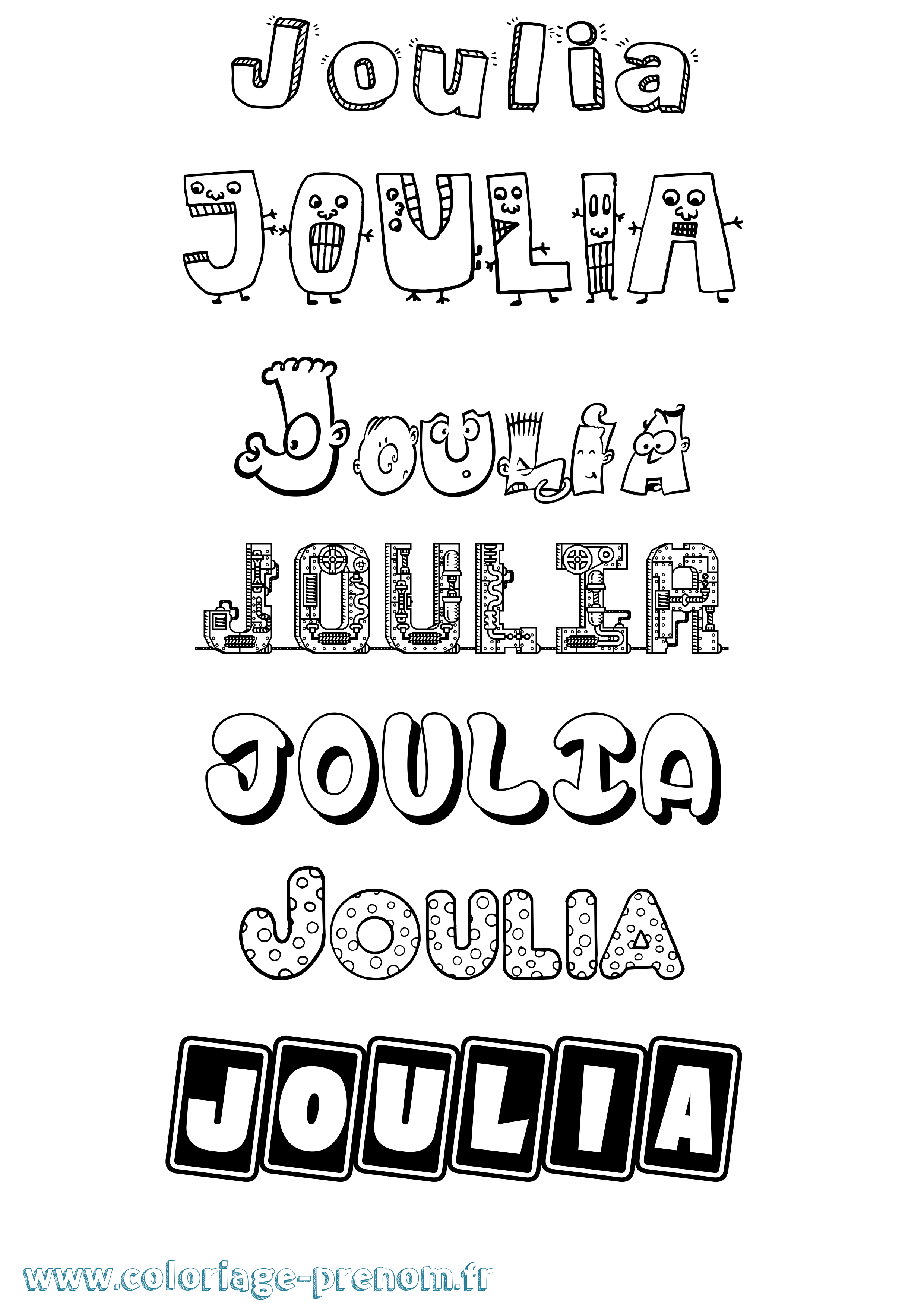 Coloriage Joulia Fun Coloriage prénom Joulia Fun