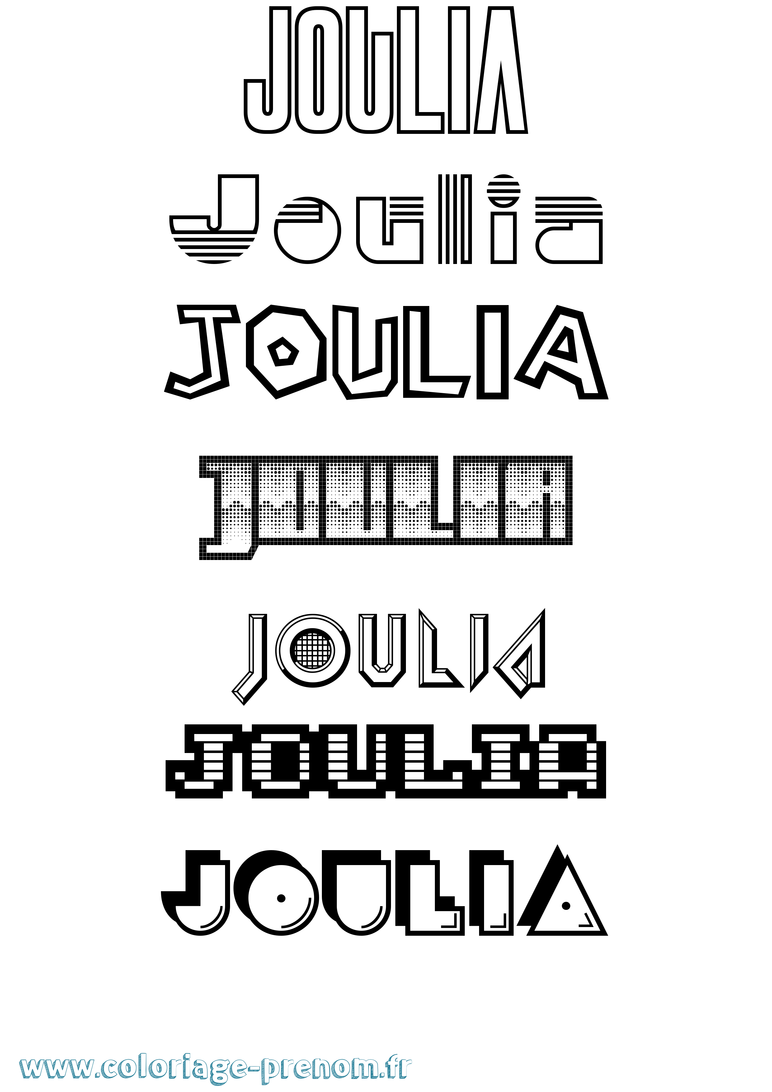 Coloriage Joulia Jeux Vidéos Coloriage prénom Joulia Jeux Vidéos