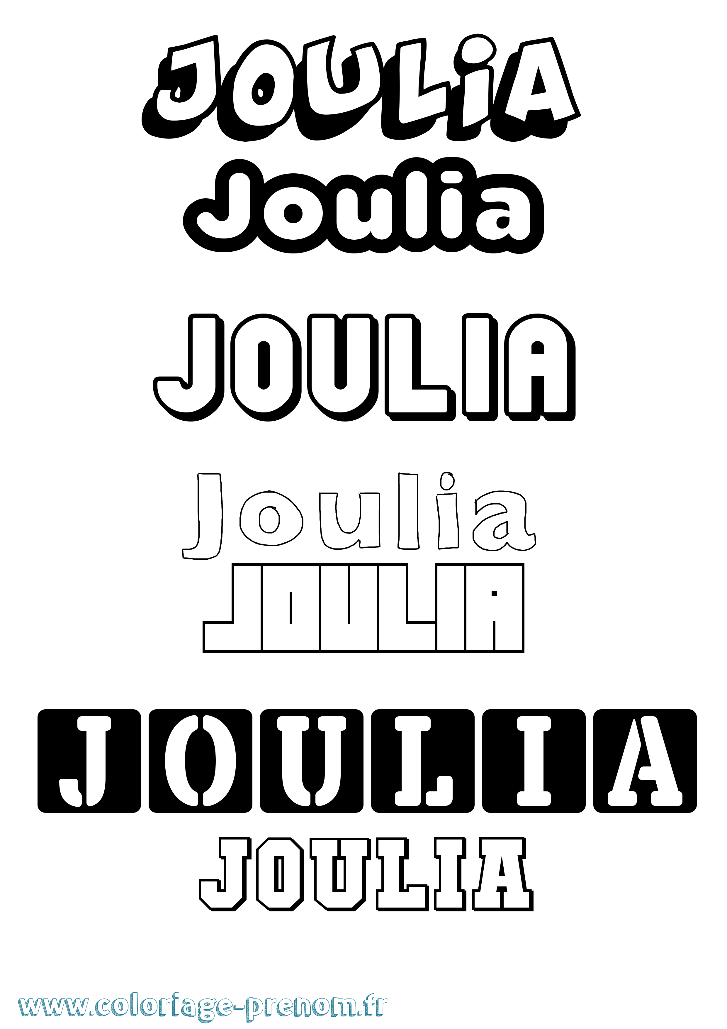 Coloriage Joulia Simple Coloriage prénom Joulia Simple