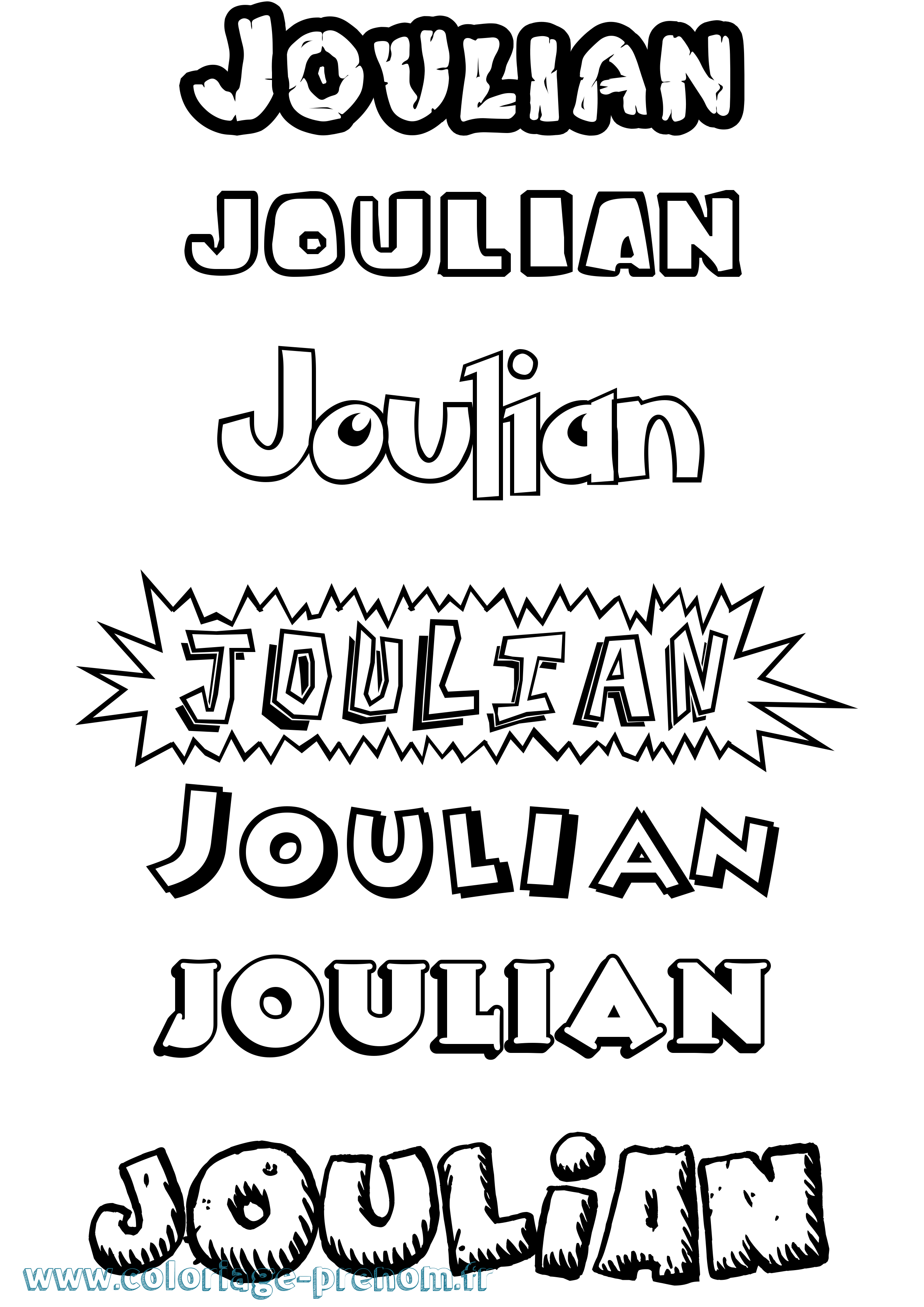 Coloriage Joulian Dessin Animé Coloriage prénom Joulian Dessin Animé