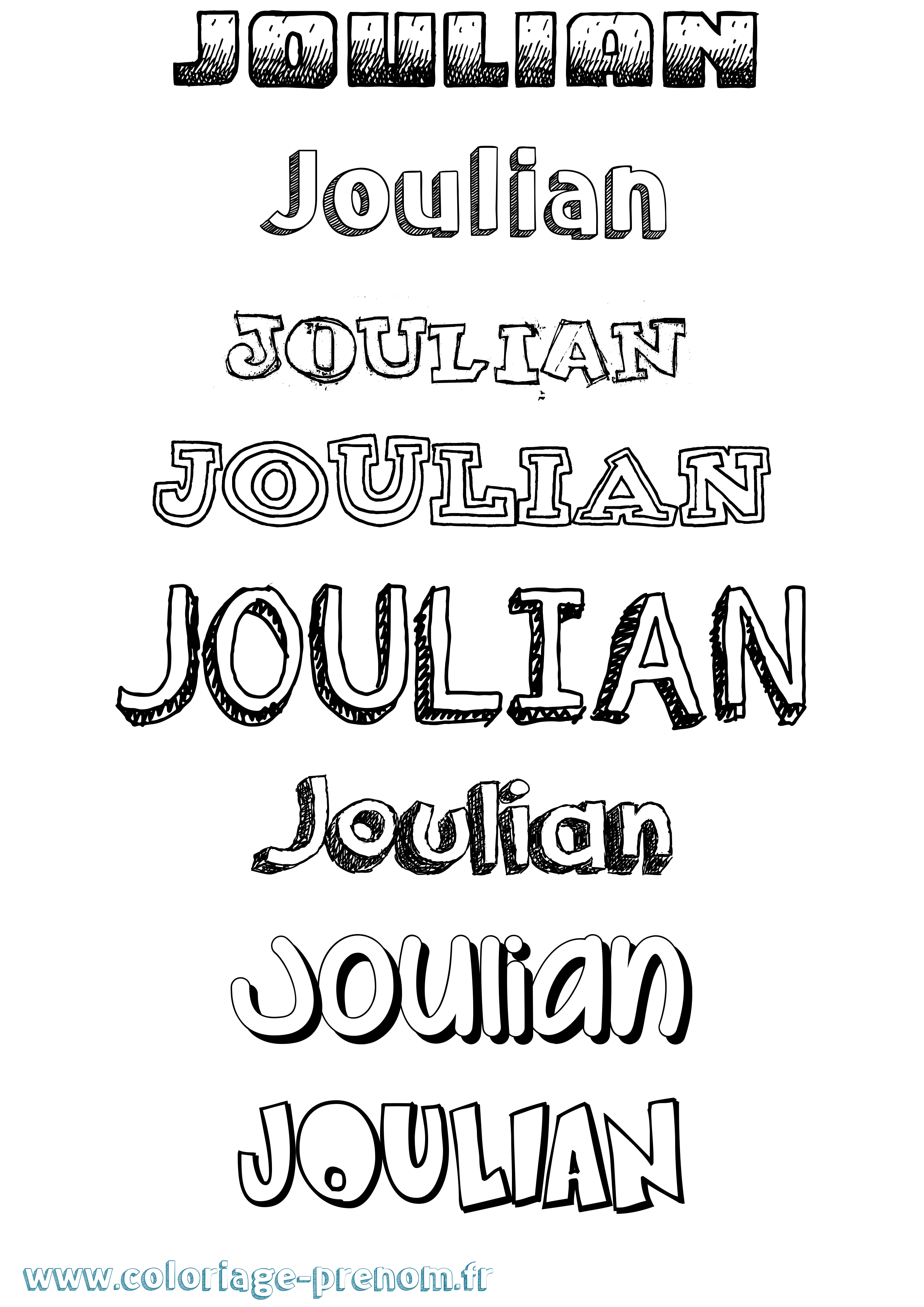 Coloriage Joulian Dessiné Coloriage prénom Joulian Dessiné