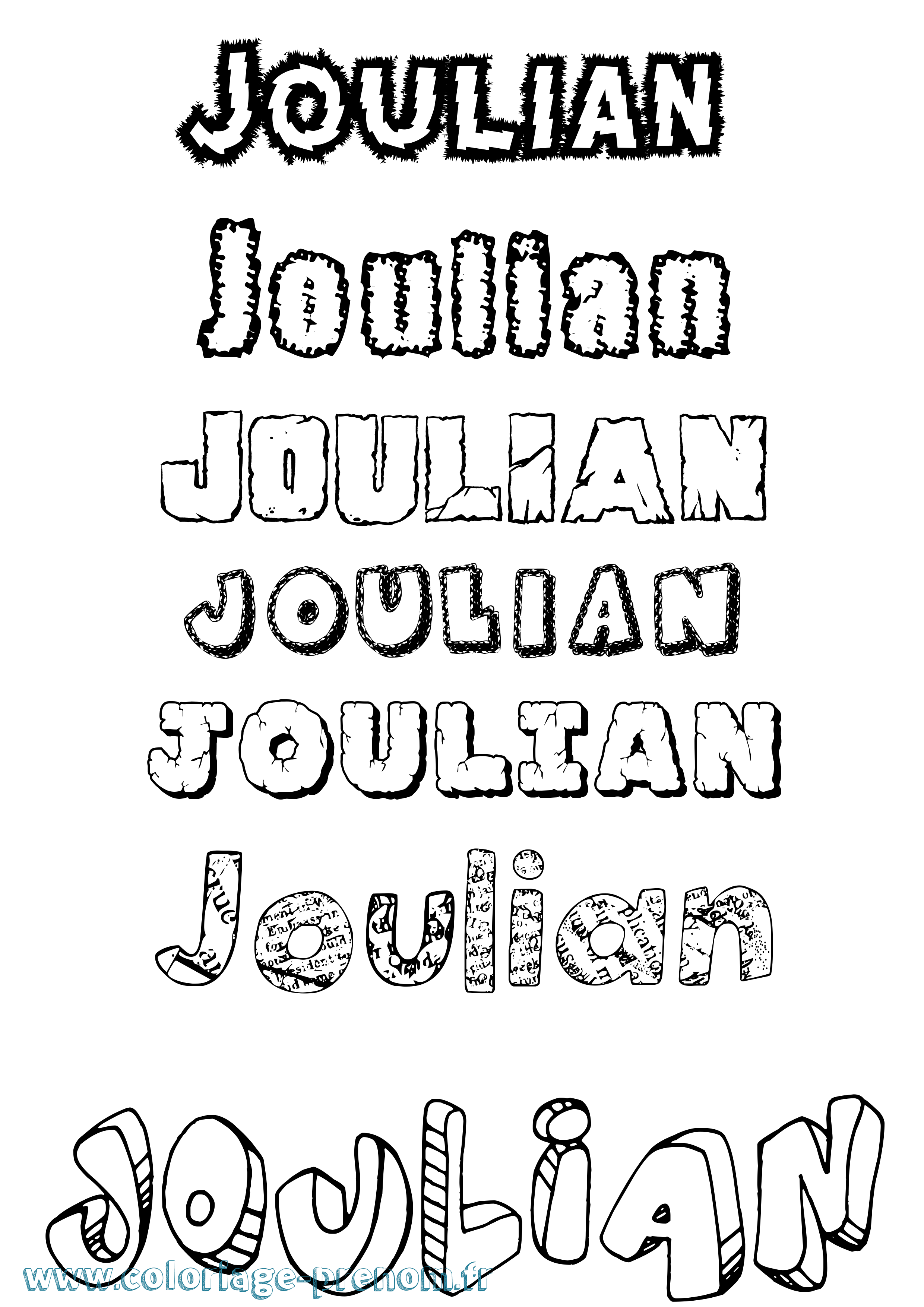 Coloriage Joulian Destructuré Coloriage prénom Joulian Destructuré