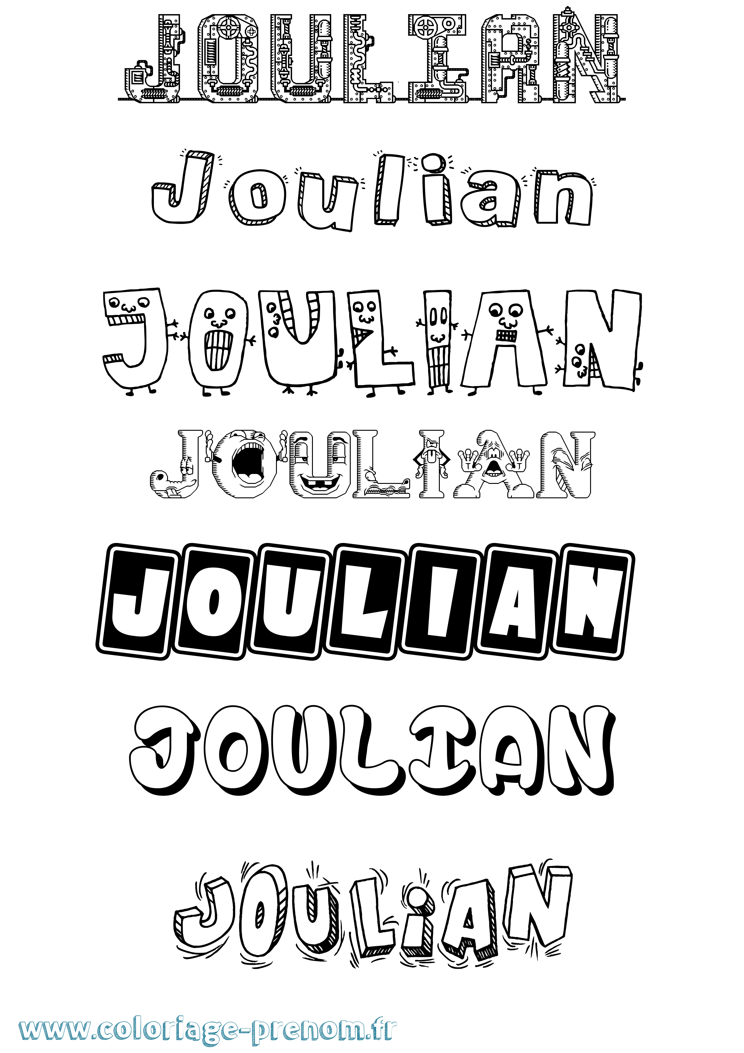 Coloriage Joulian Fun Coloriage prénom Joulian Fun
