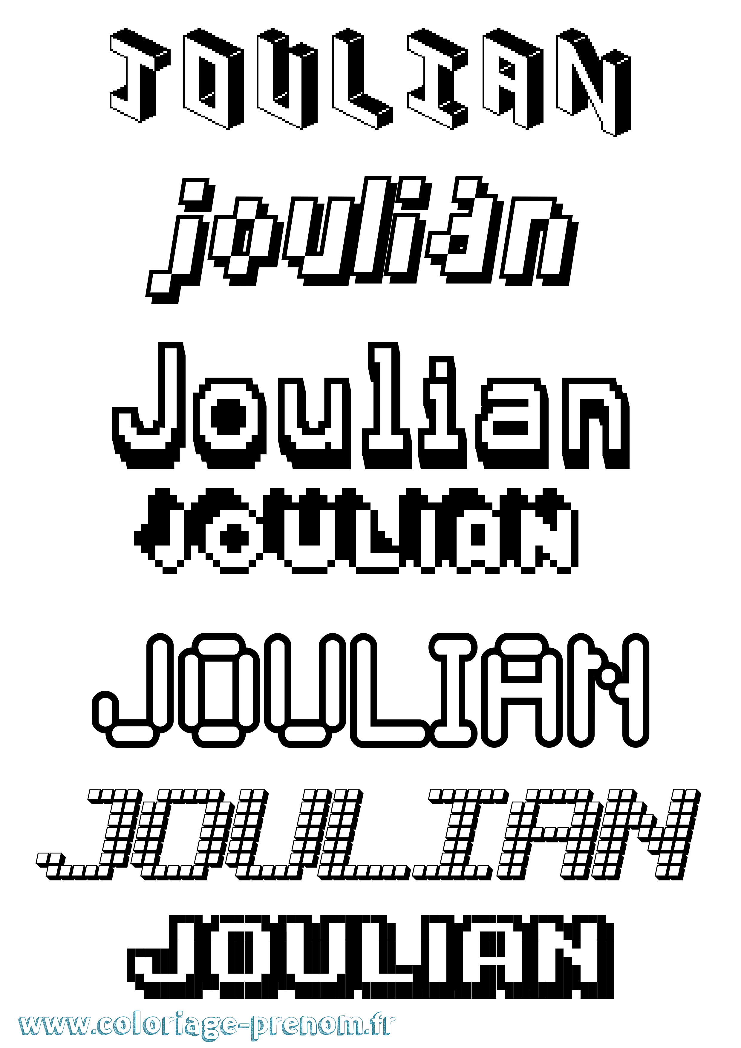 Coloriage Joulian Pixel Coloriage prénom Joulian Pixel