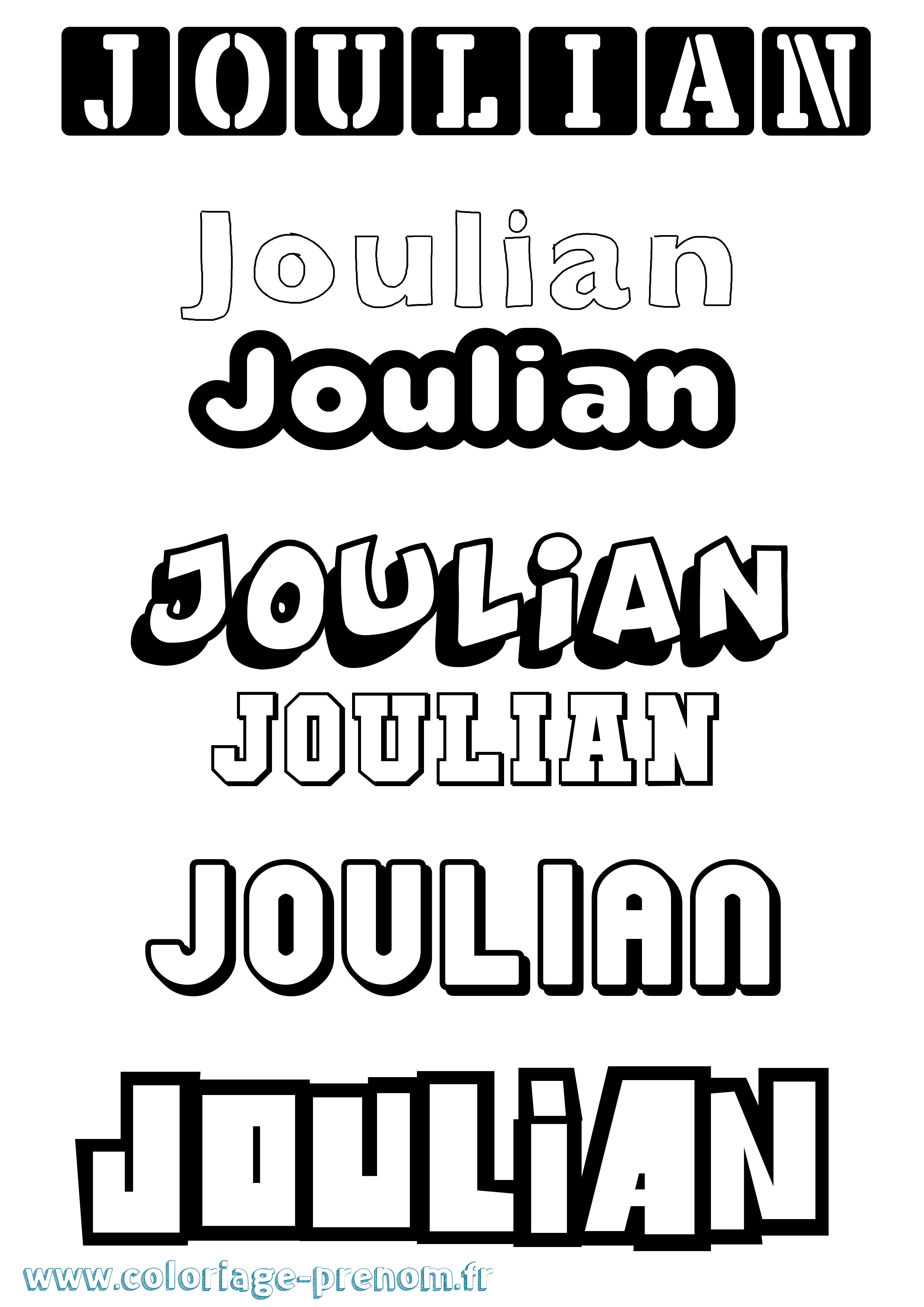 Coloriage Joulian Simple Coloriage prénom Joulian Simple