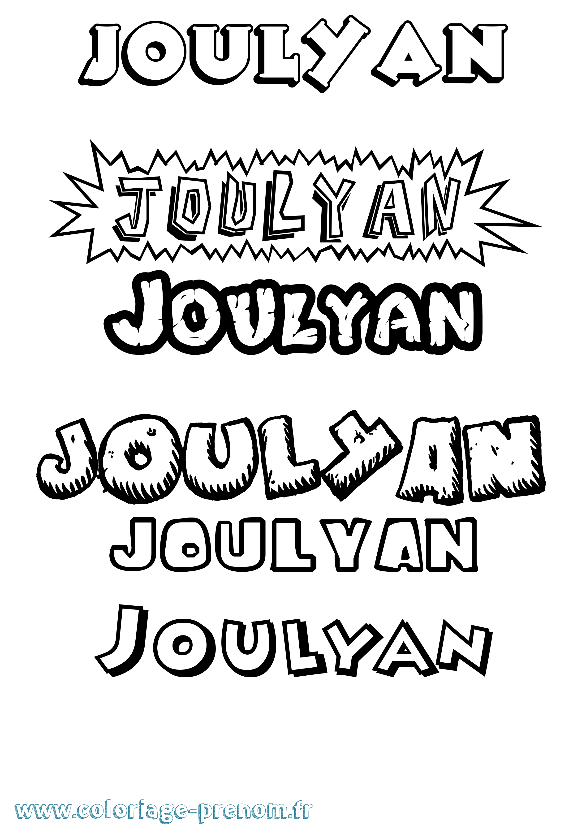 Coloriage Joulyan Dessin Animé Coloriage prénom Joulyan Dessin Animé