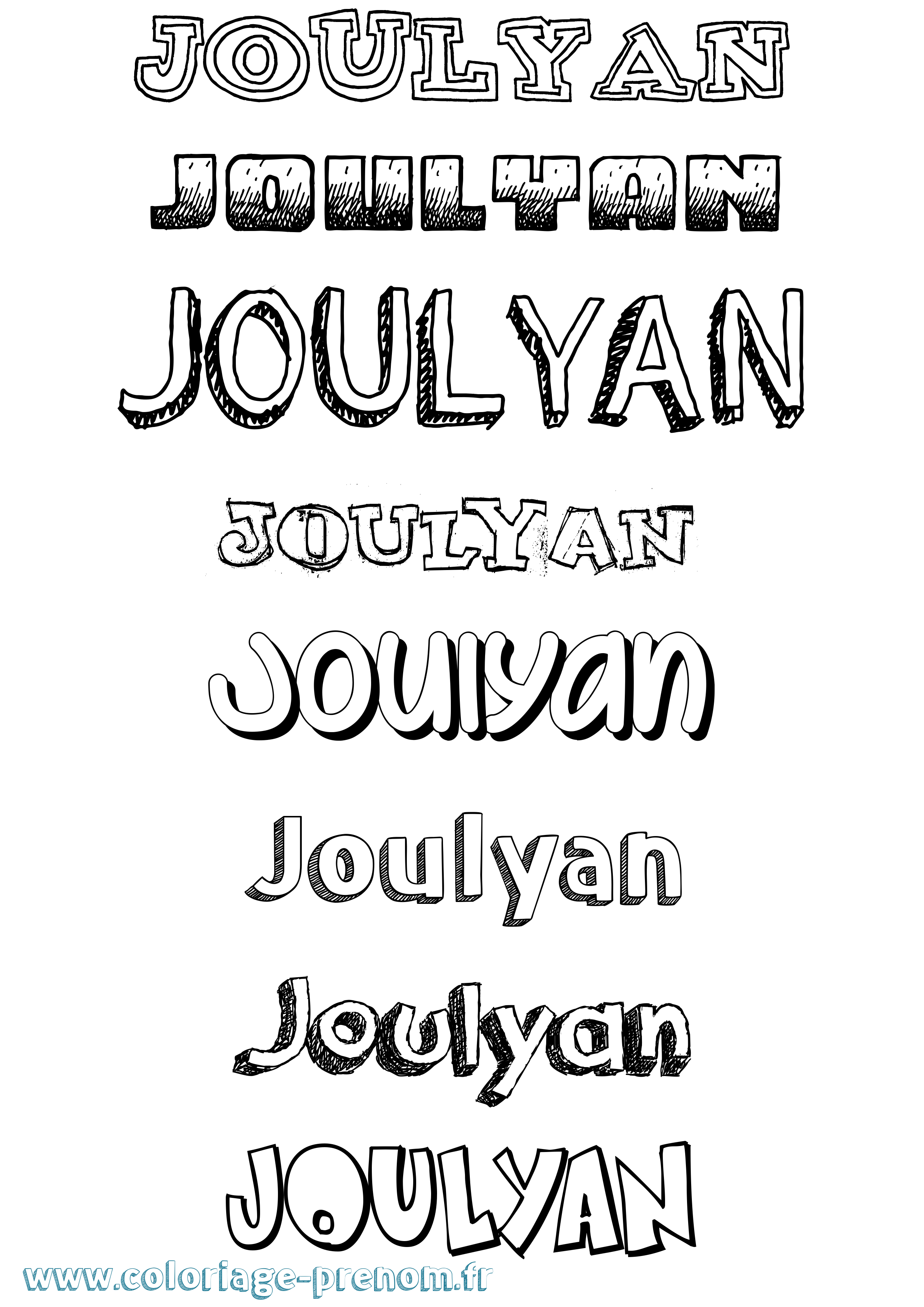 Coloriage Joulyan Dessiné Coloriage prénom Joulyan Dessiné