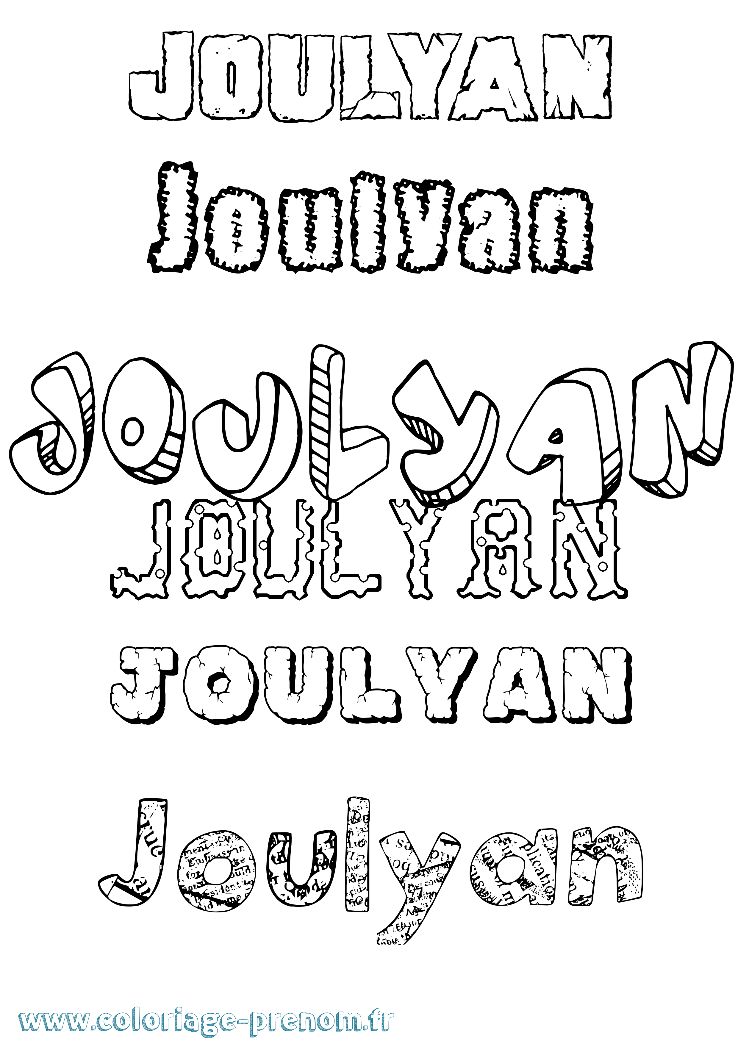 Coloriage Joulyan Destructuré Coloriage prénom Joulyan Destructuré