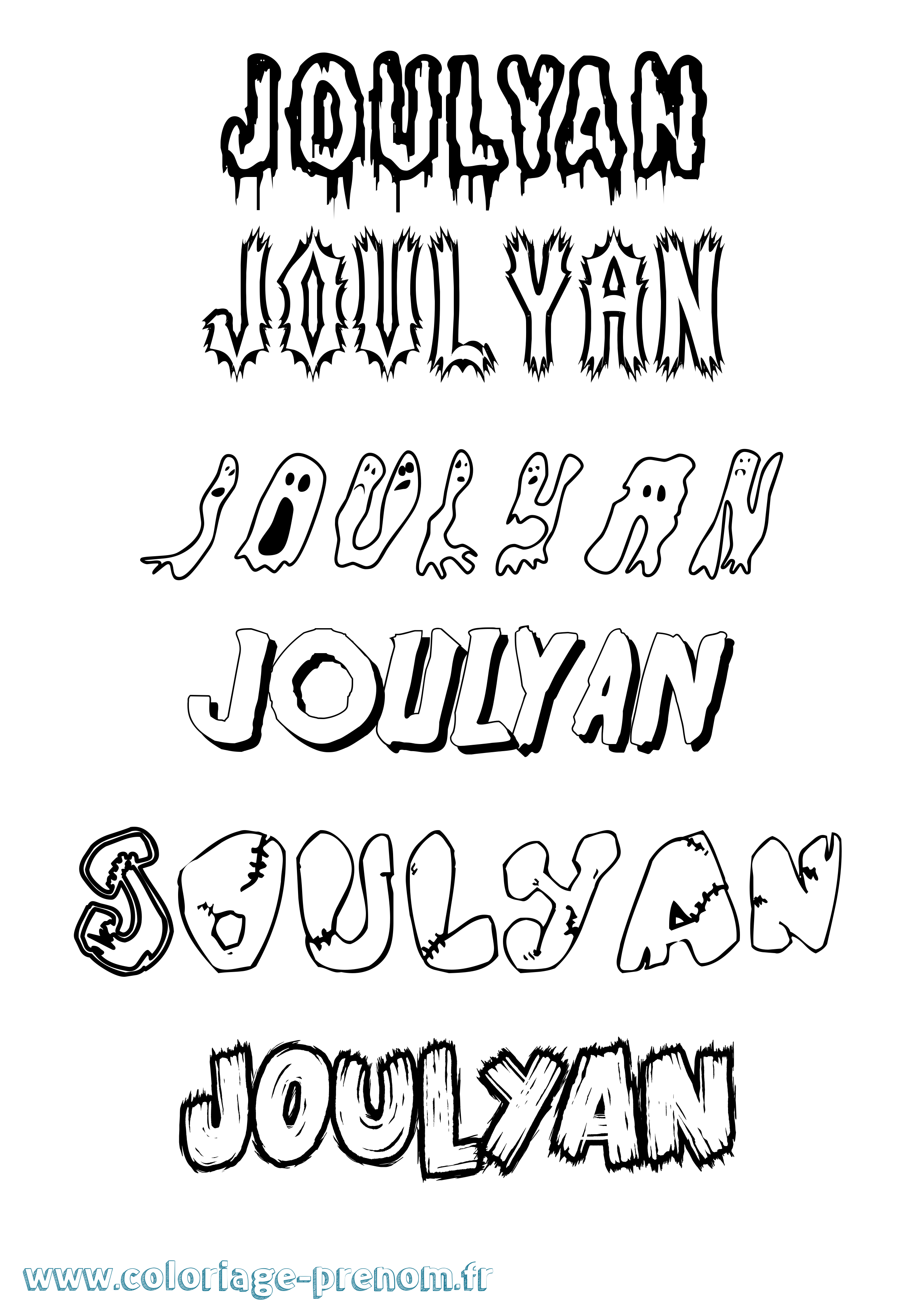 Coloriage Joulyan Frisson Coloriage prénom Joulyan Frisson