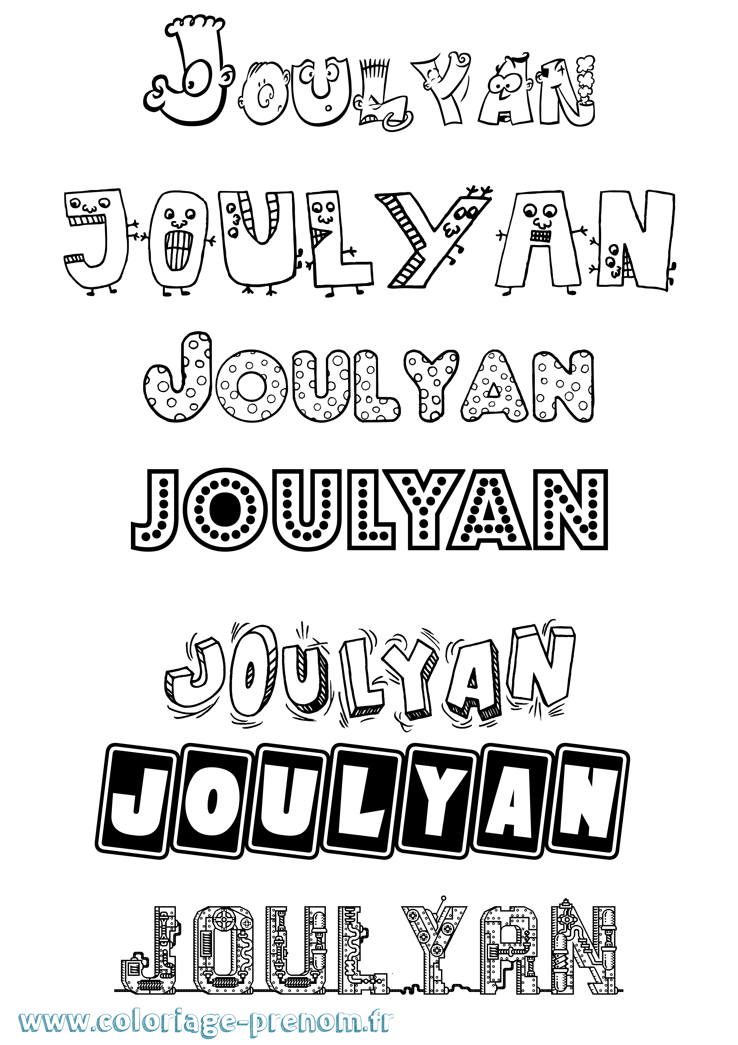 Coloriage Joulyan Fun Coloriage prénom Joulyan Fun