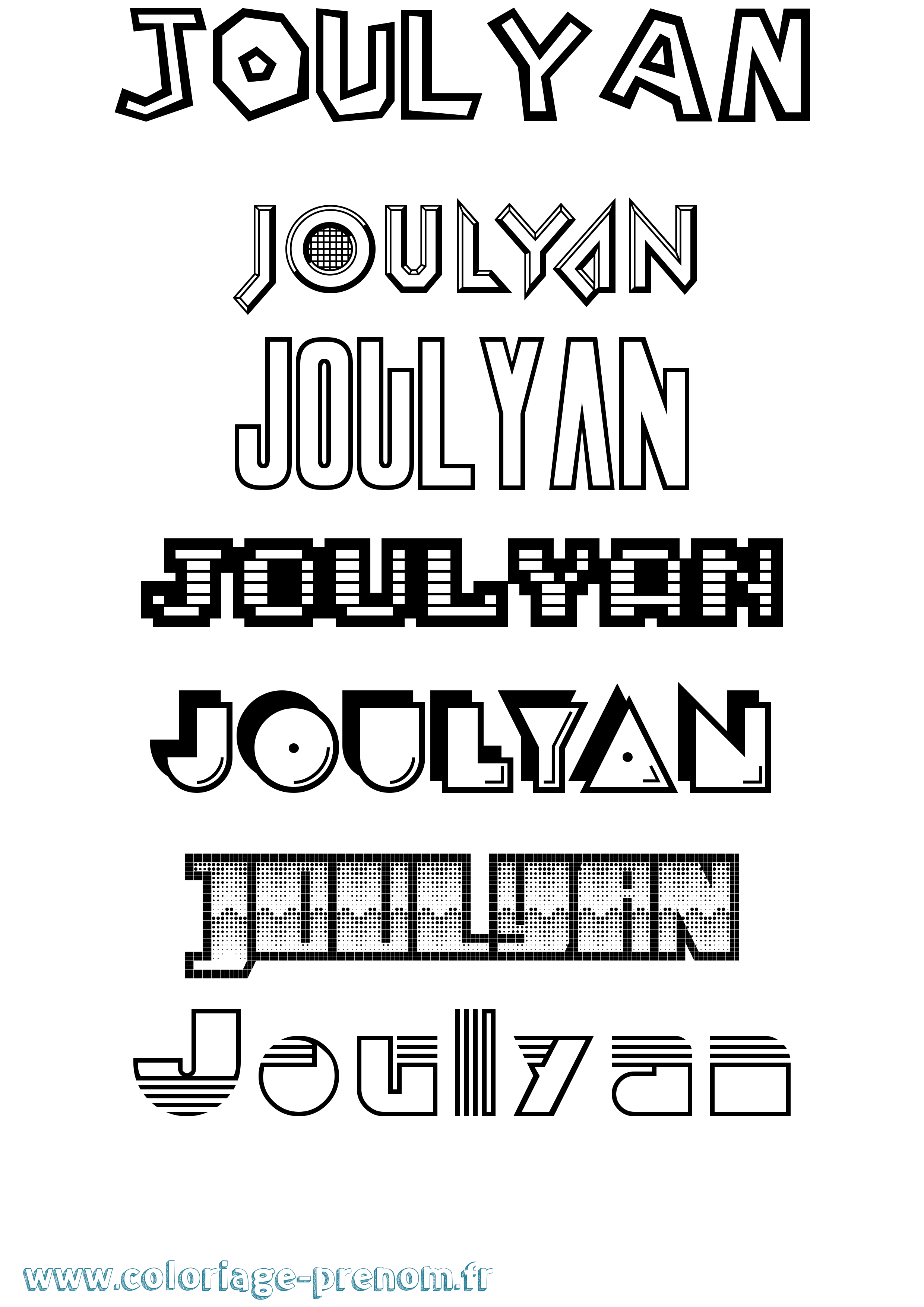 Coloriage Joulyan Jeux Vidéos Coloriage prénom Joulyan Jeux Vidéos
