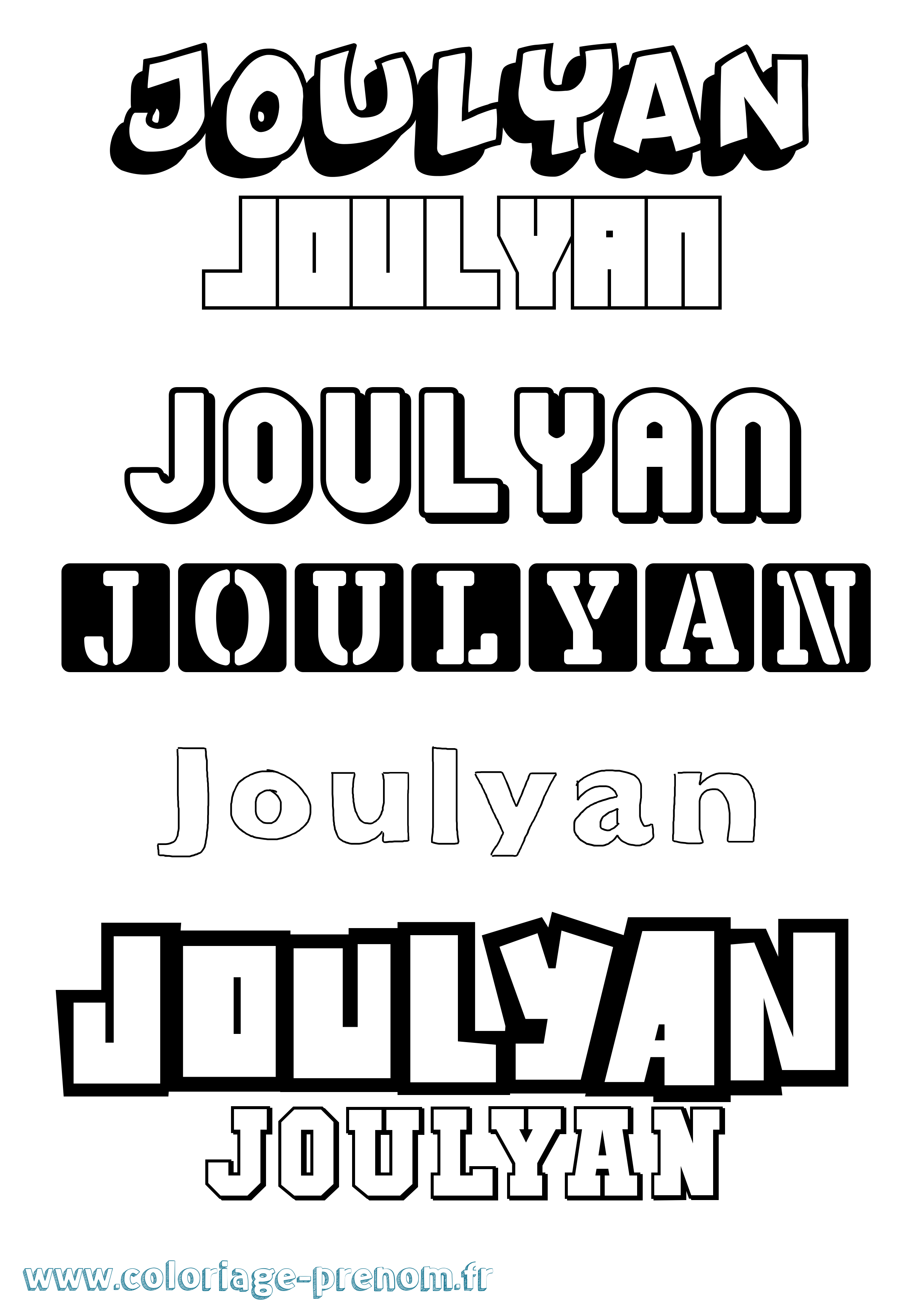 Coloriage Joulyan Simple Coloriage prénom Joulyan Simple