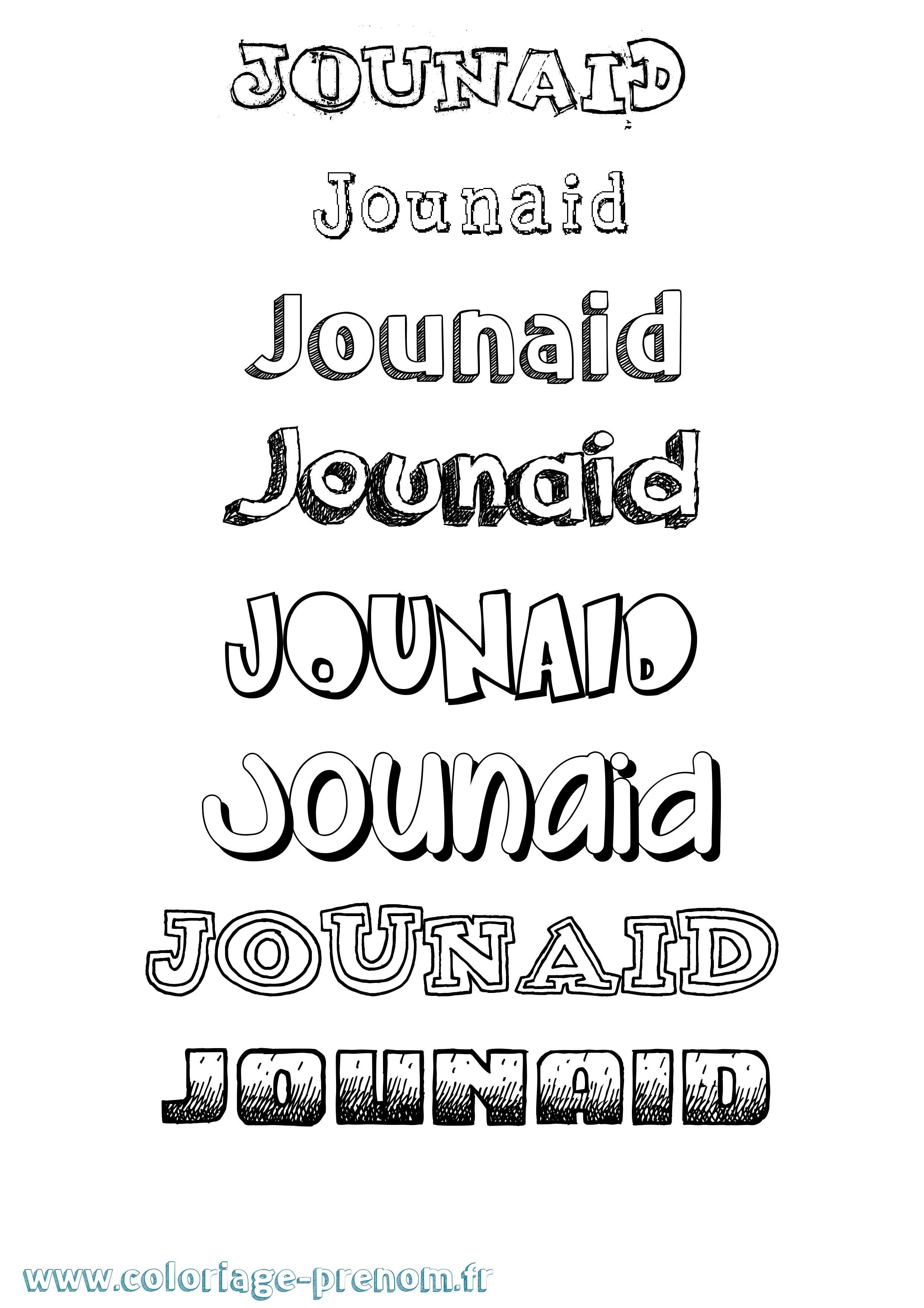 Coloriage Jounaid Dessiné Coloriage prénom Jounaid Dessiné