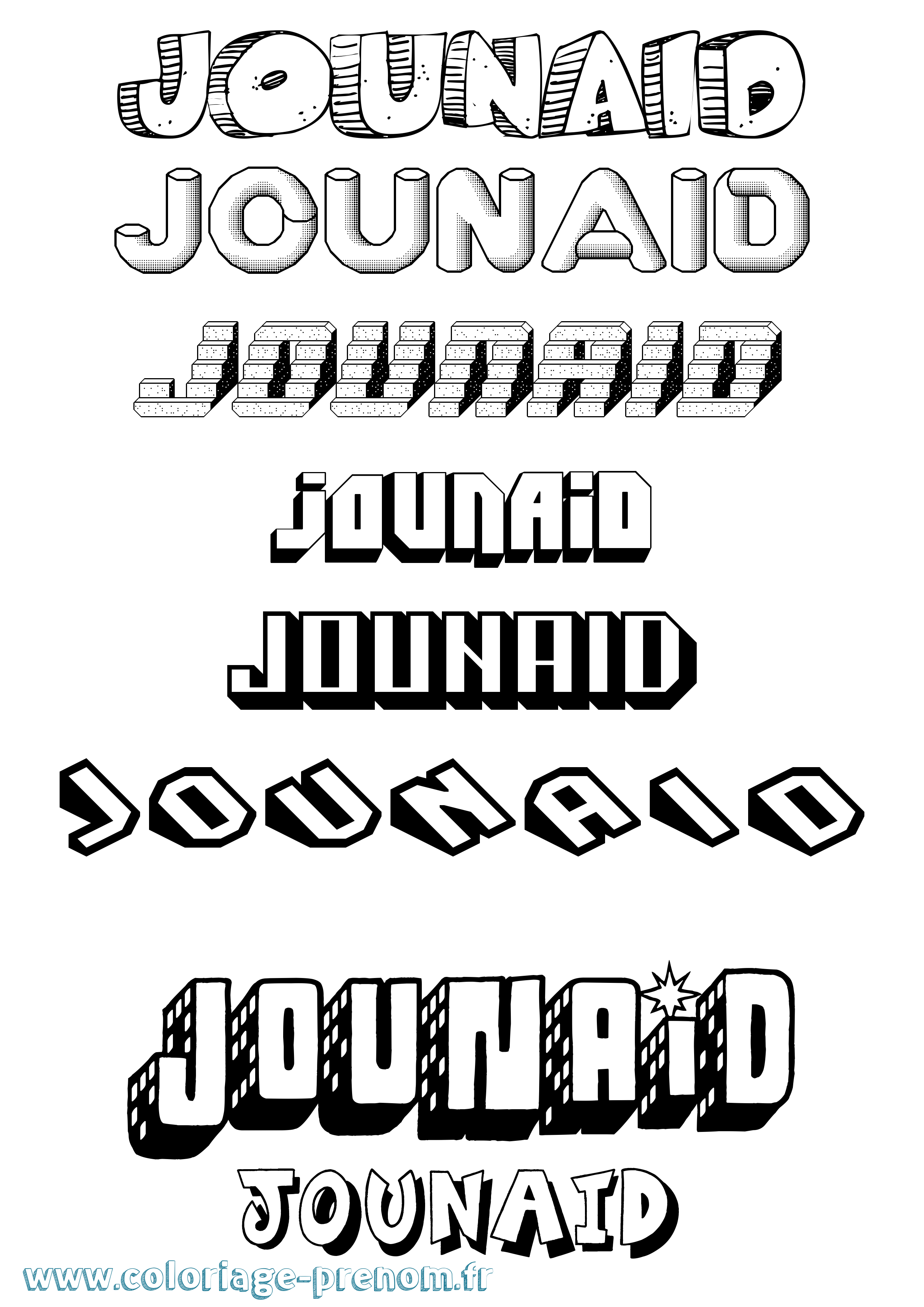Coloriage Jounaid Effet 3D Coloriage prénom Jounaid Effet 3D
