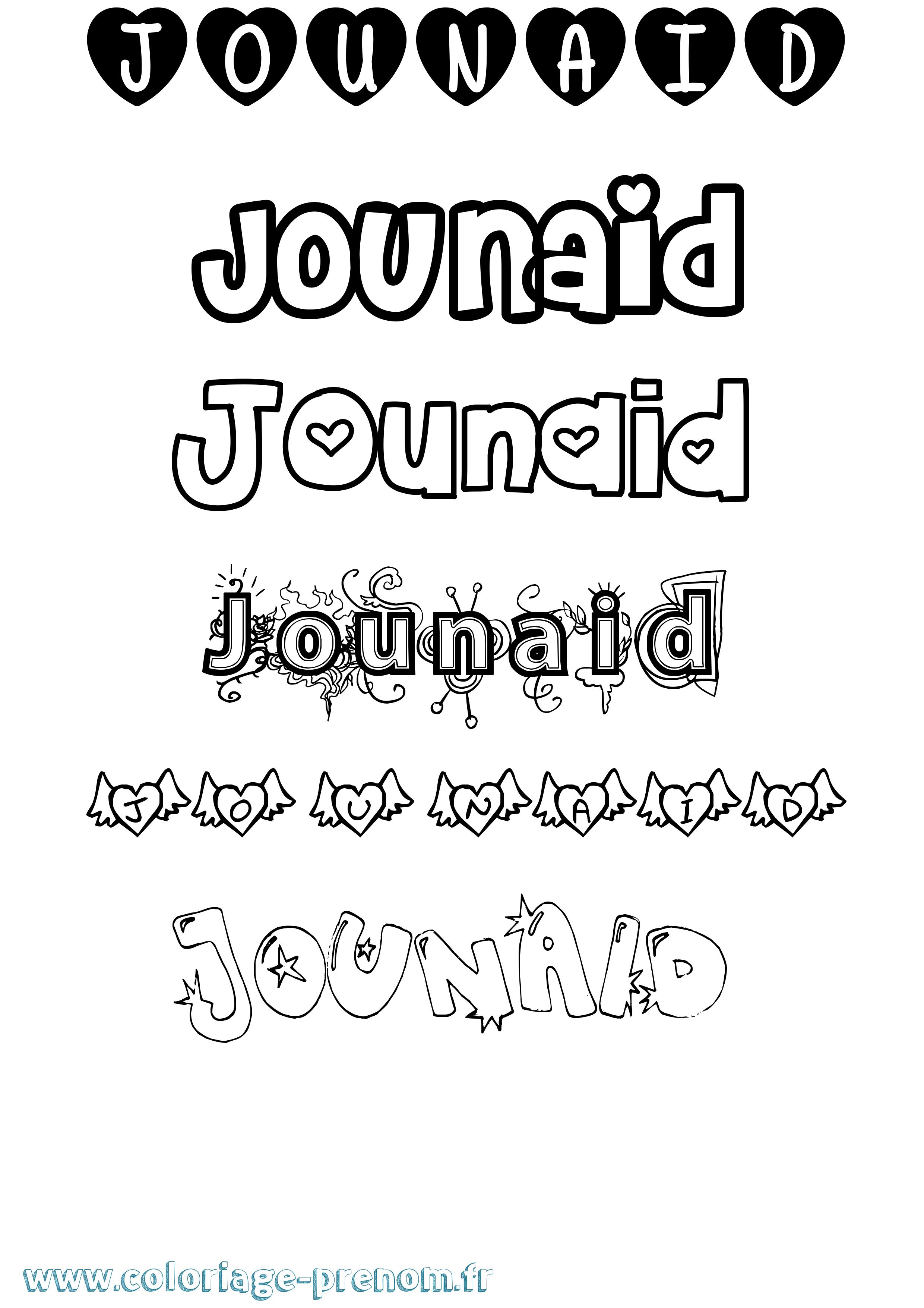 Coloriage Jounaid Girly Coloriage prénom Jounaid Girly