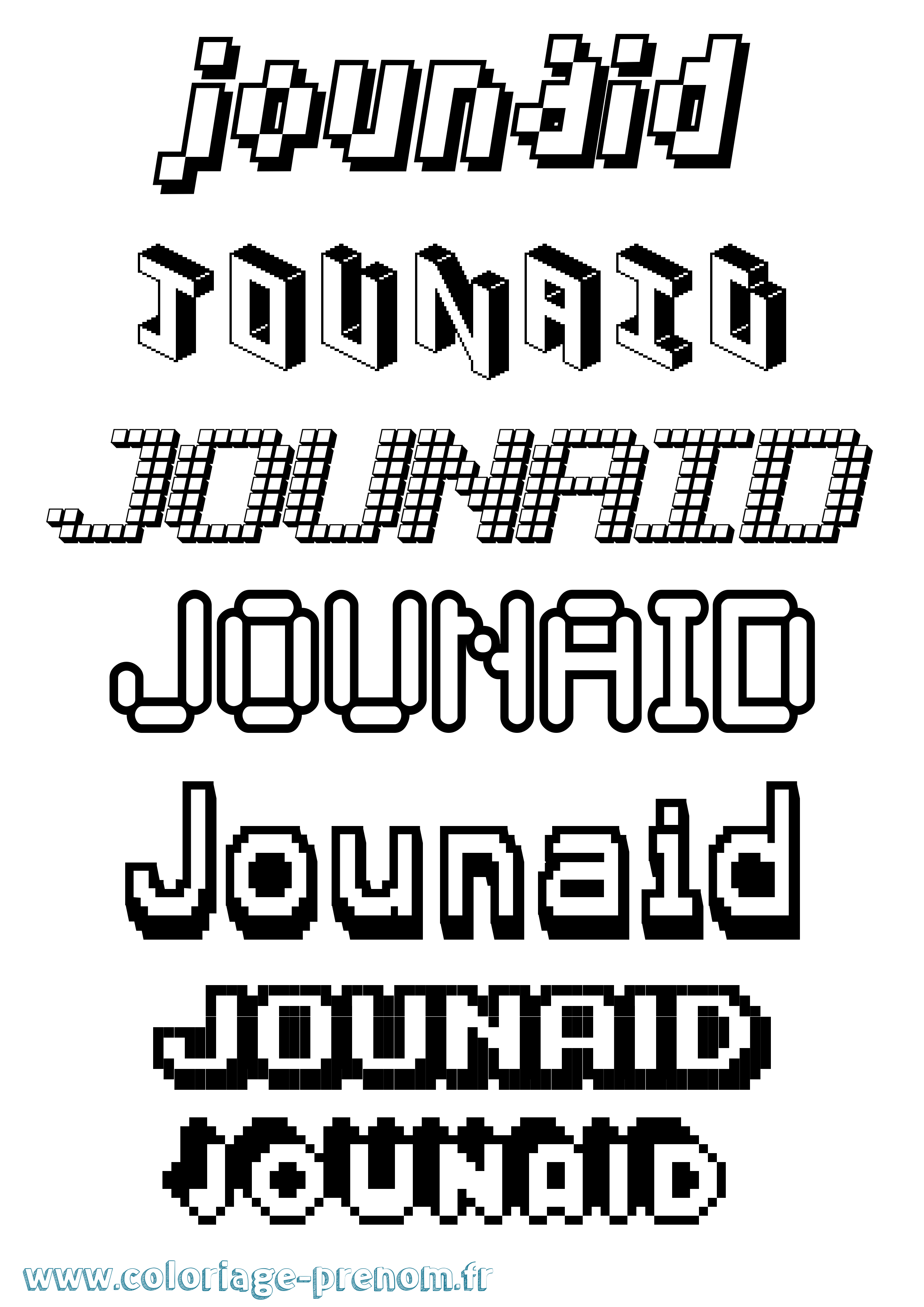 Coloriage Jounaid Pixel Coloriage prénom Jounaid Pixel