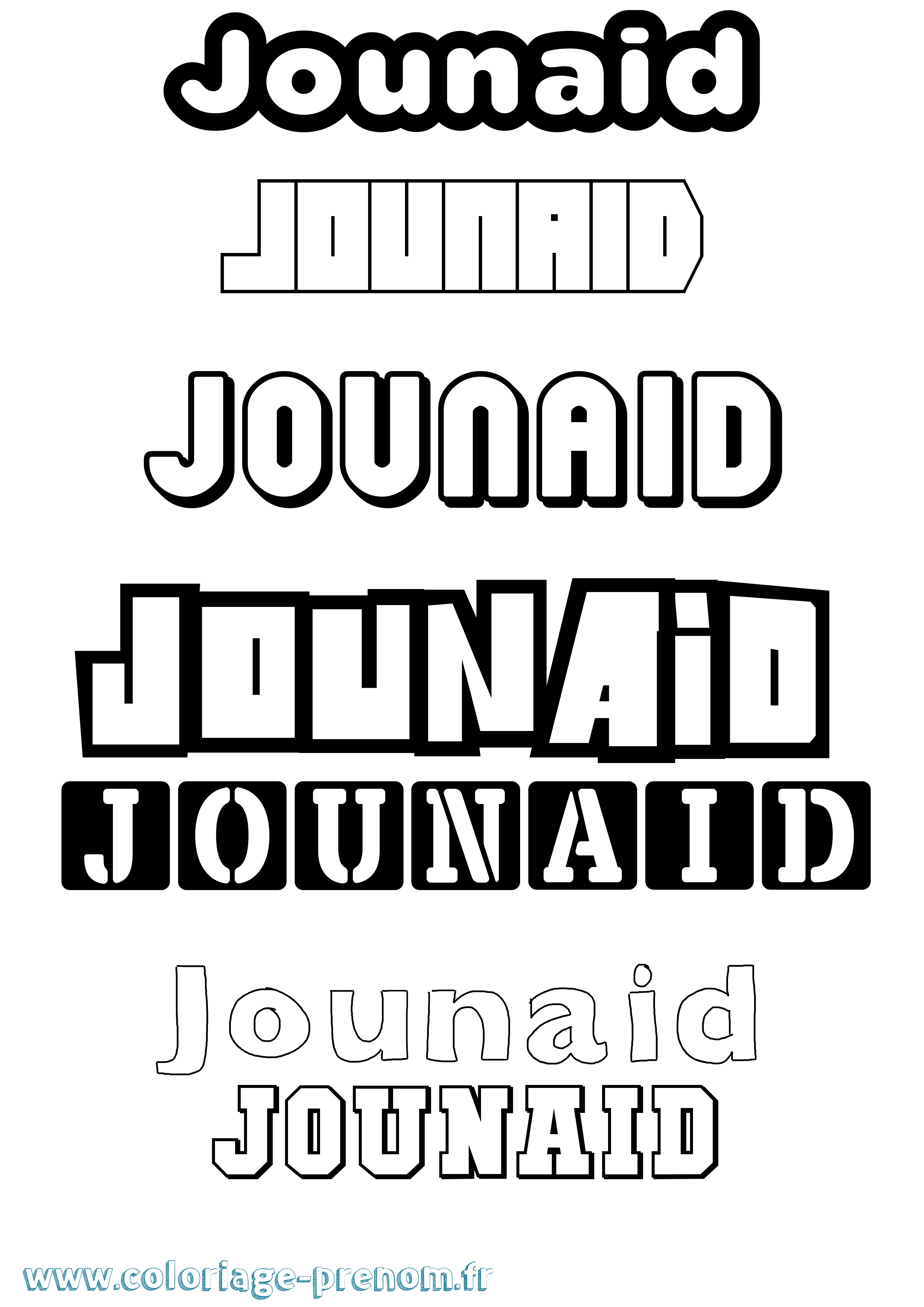 Coloriage Jounaid Simple Coloriage prénom Jounaid Simple