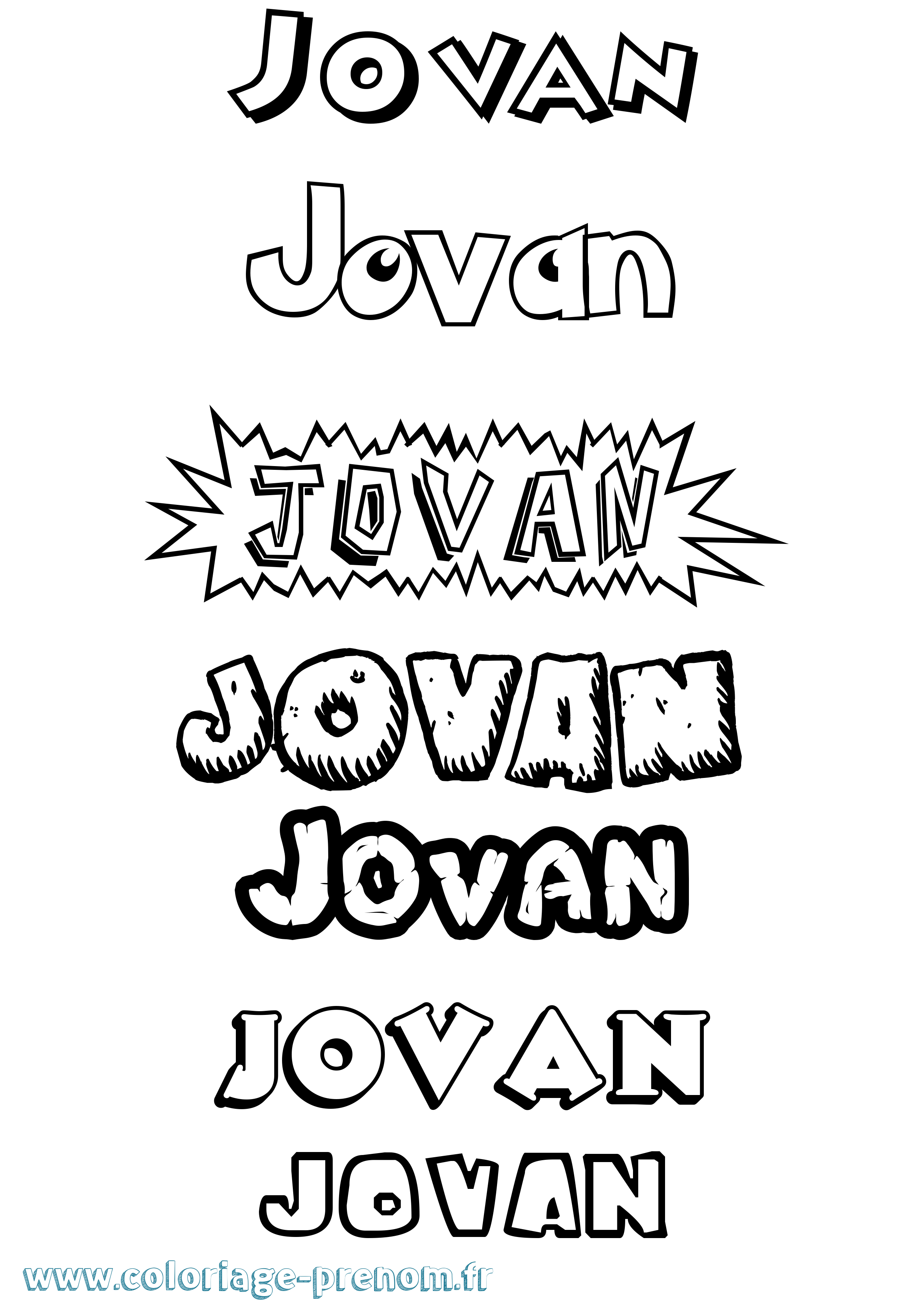 Coloriage Jovan Dessin Animé Coloriage prénom Jovan Dessin Animé