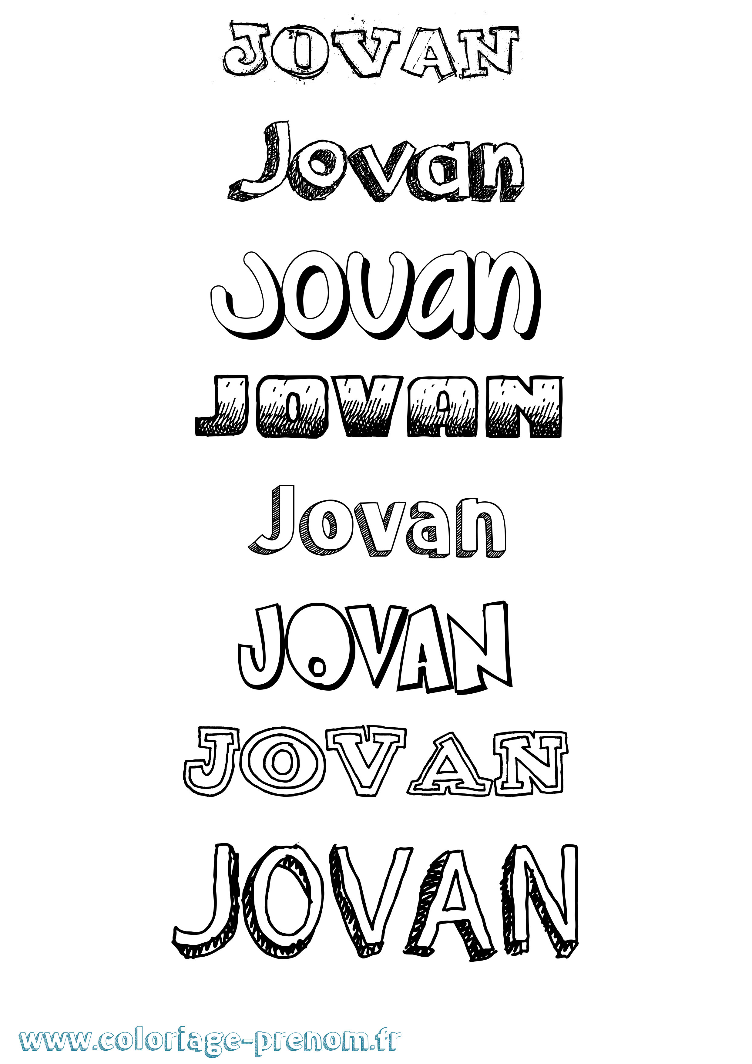 Coloriage Jovan Dessiné Coloriage prénom Jovan Dessiné