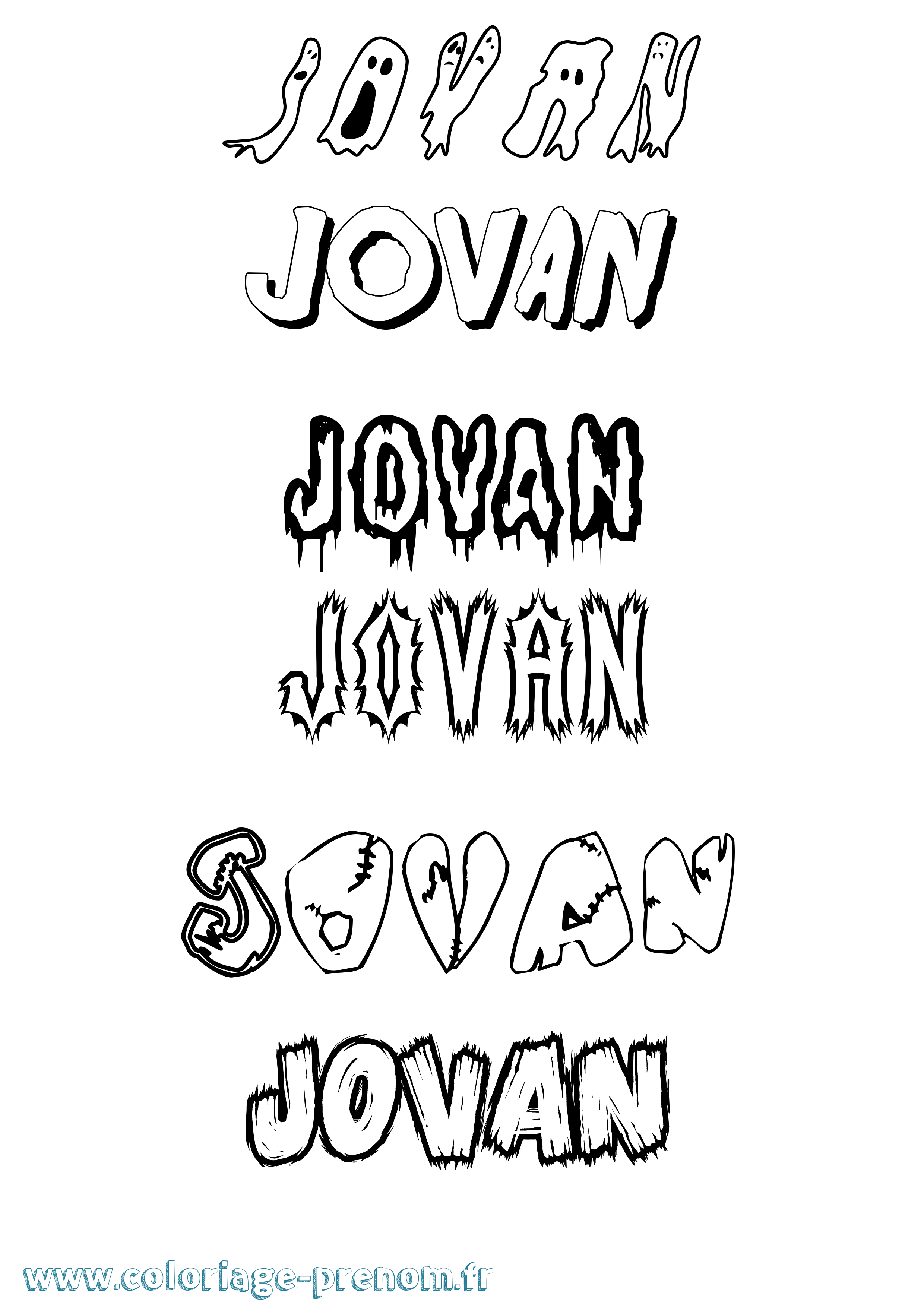 Coloriage Jovan Frisson Coloriage prénom Jovan Frisson