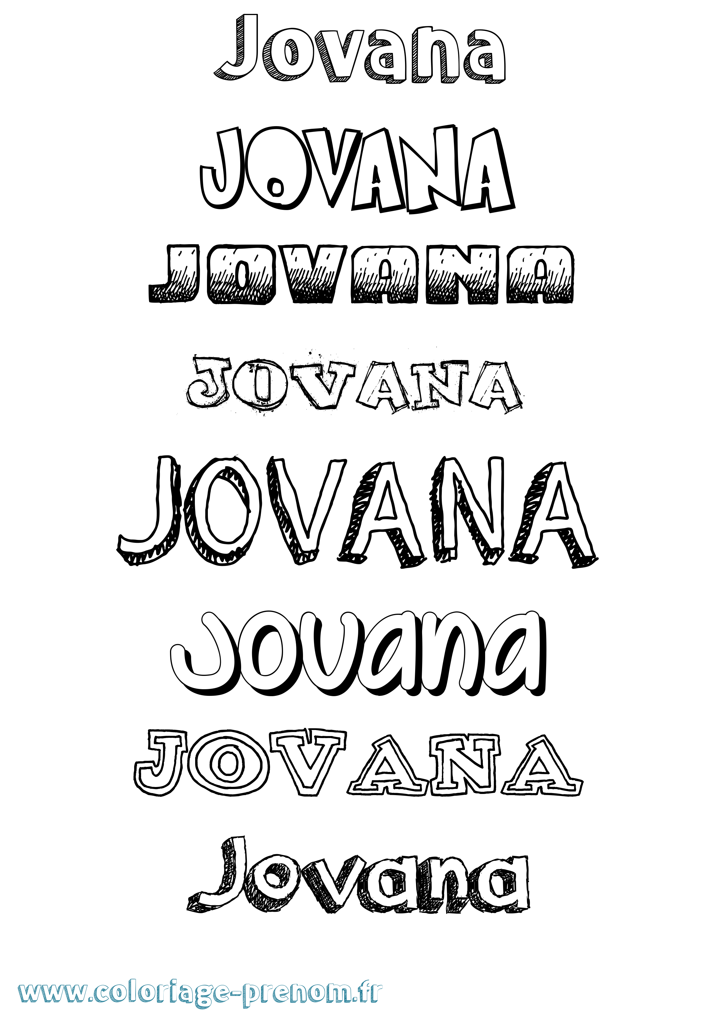 Coloriage Jovana Dessiné Coloriage prénom Jovana Dessiné