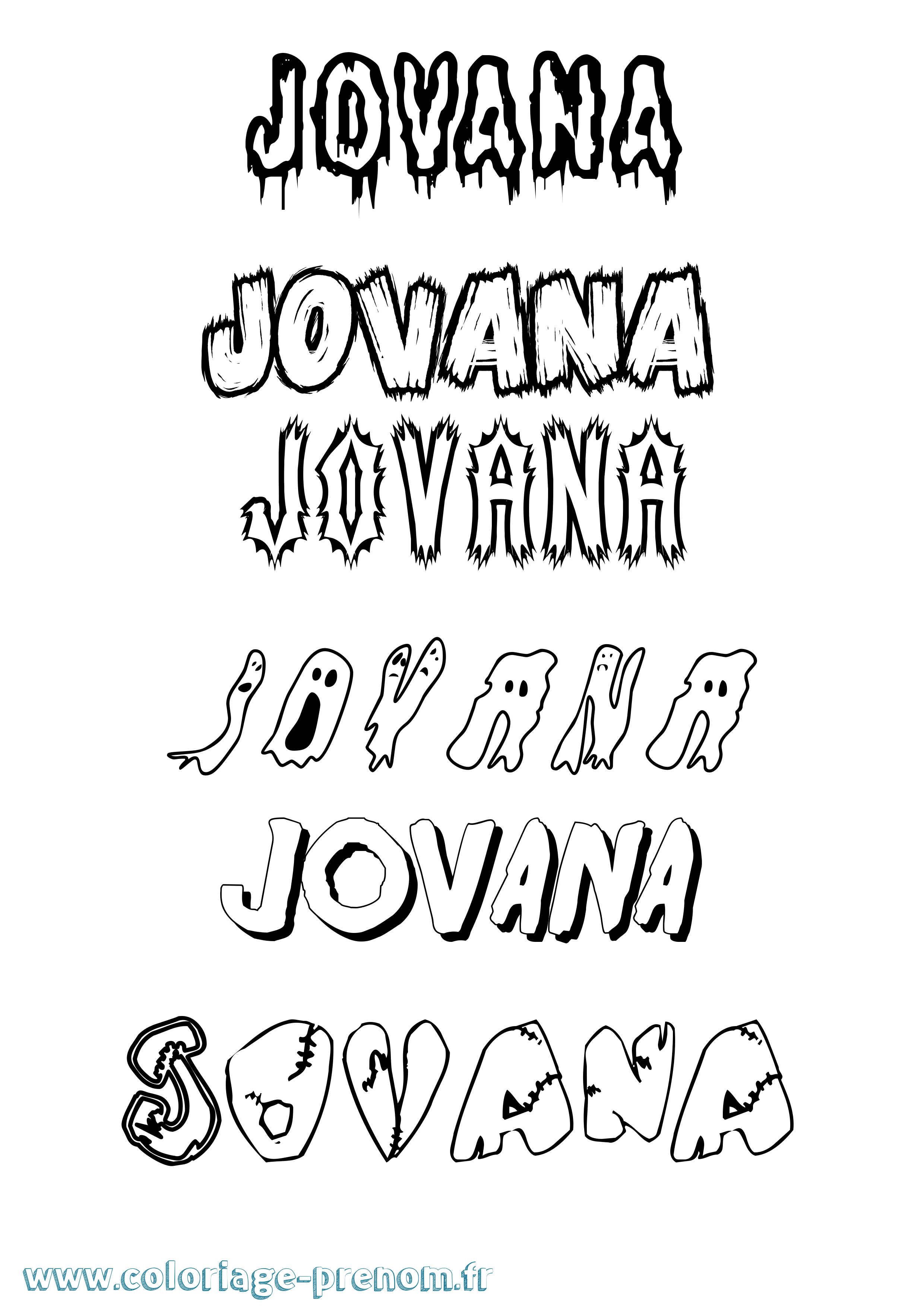 Coloriage Jovana Frisson Coloriage prénom Jovana Frisson