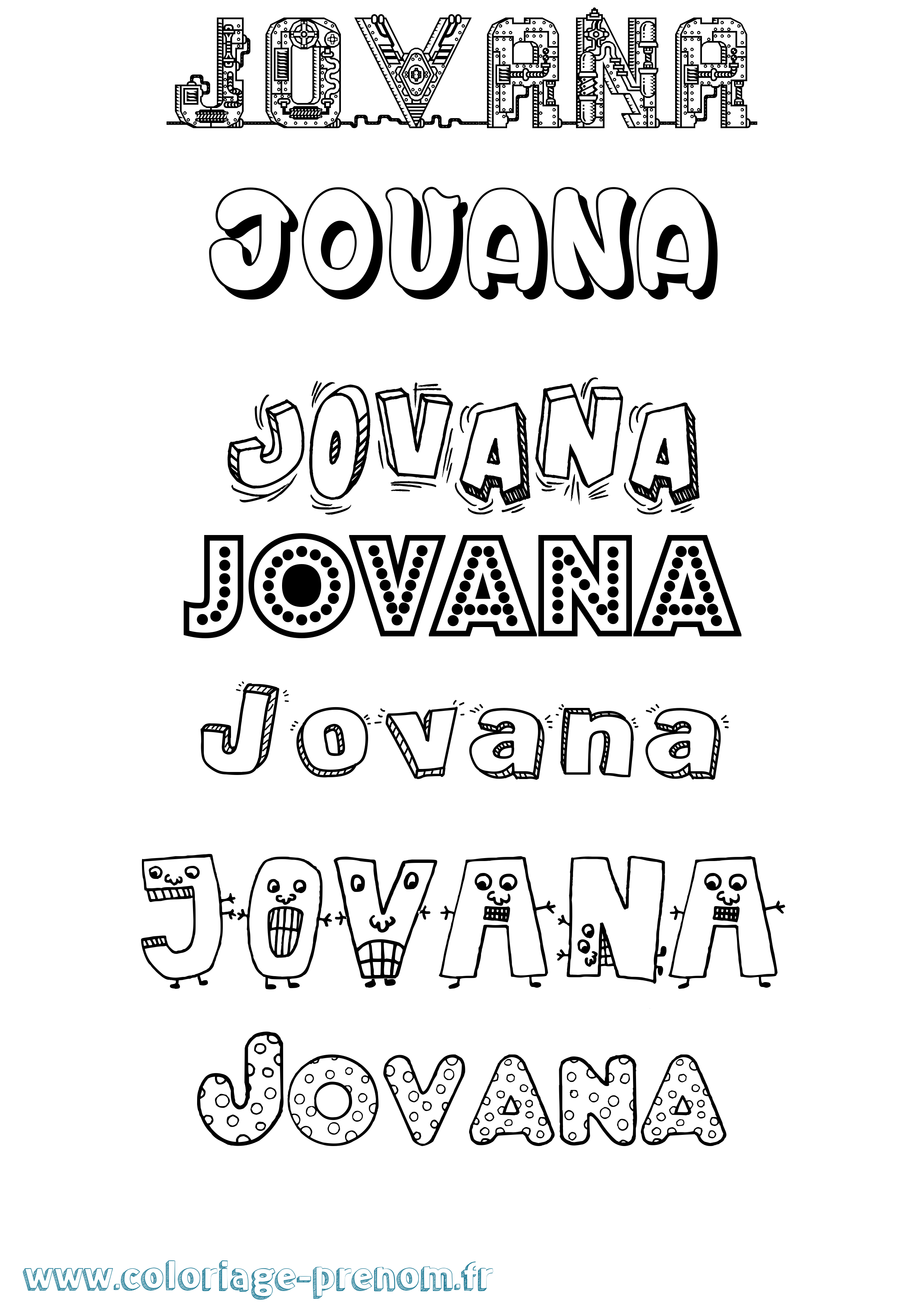 Coloriage Jovana Fun Coloriage prénom Jovana Fun