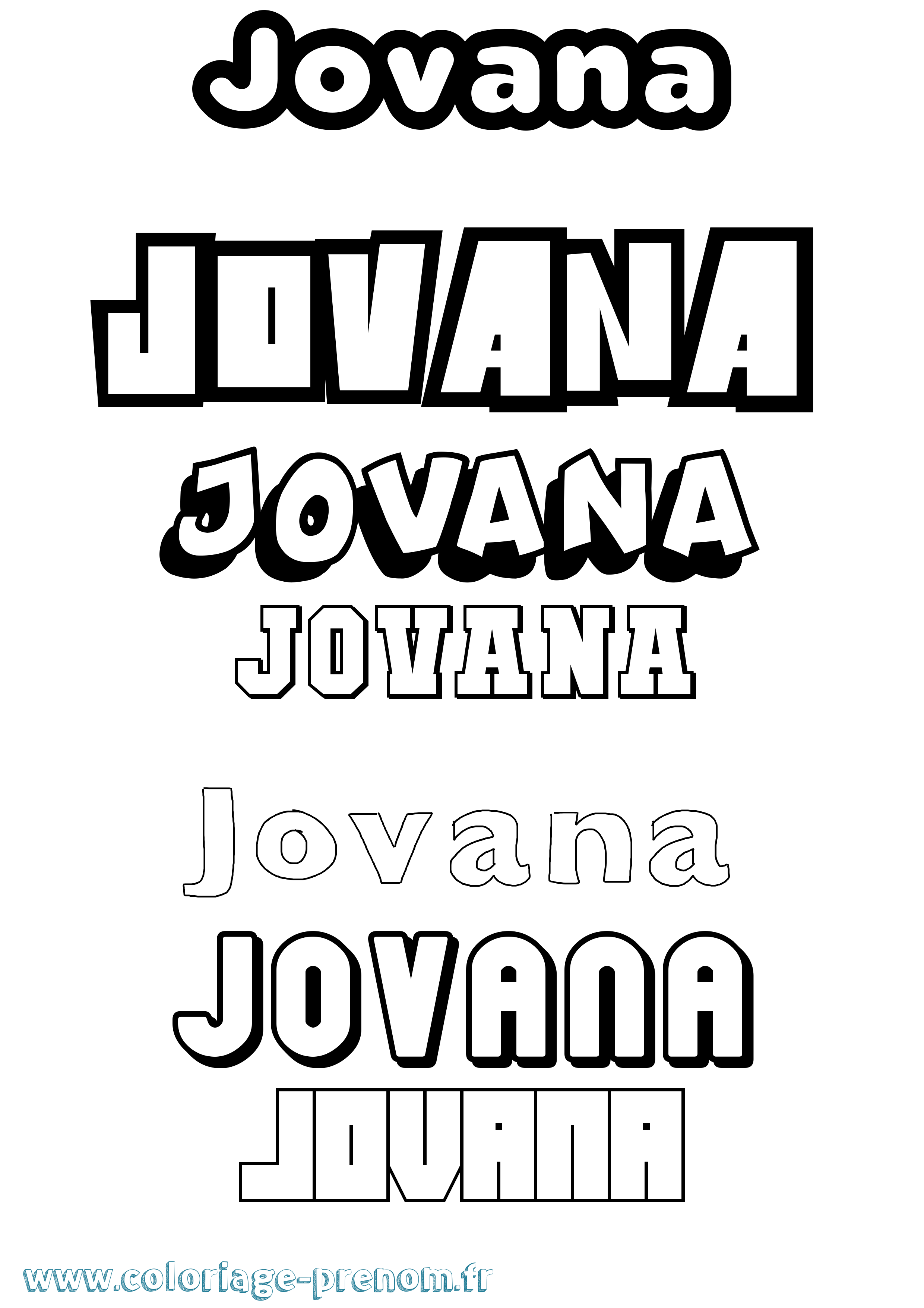 Coloriage Jovana Simple Coloriage prénom Jovana Simple