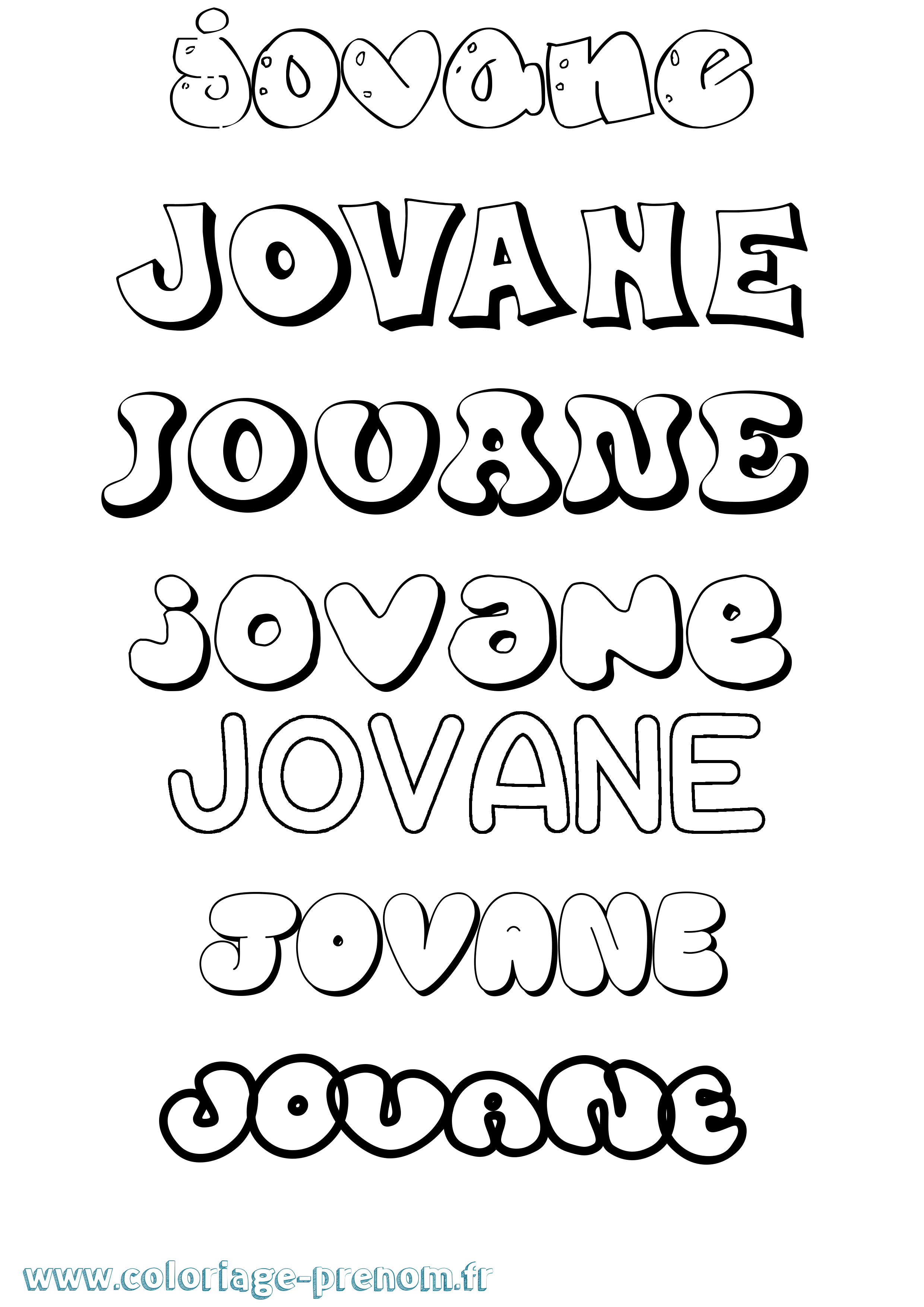Coloriage Jovane Bubble Coloriage prénom Jovane Bubble