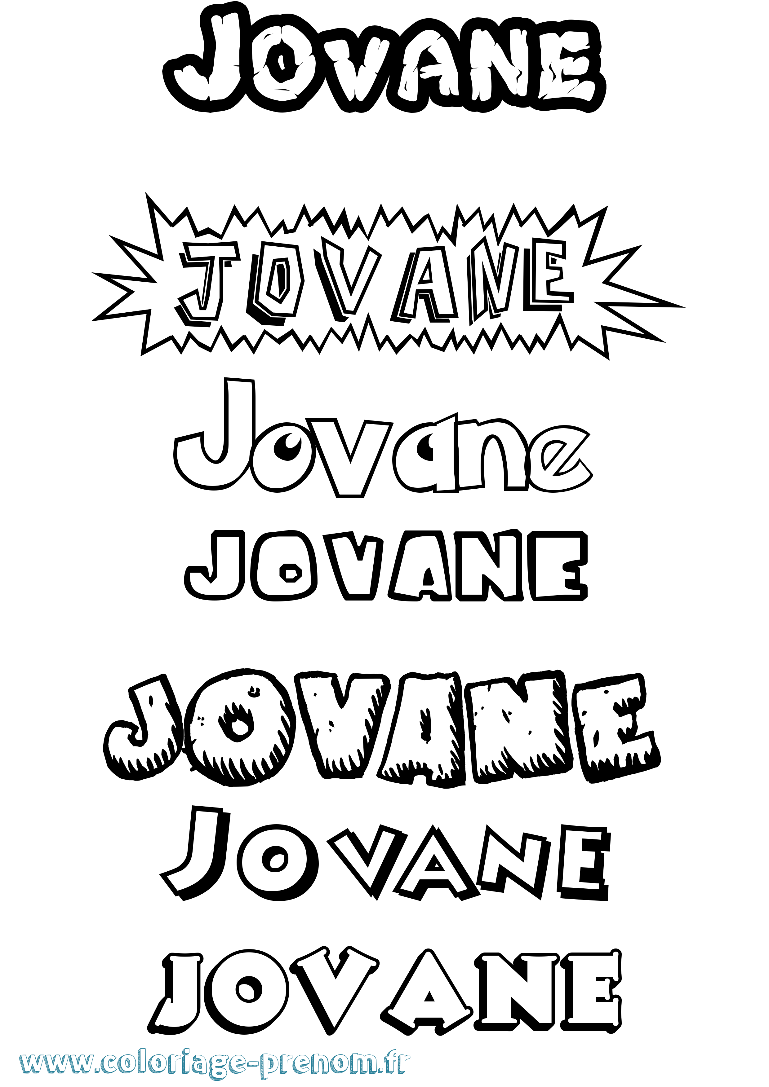 Coloriage Jovane Dessin Animé Coloriage prénom Jovane Dessin Animé