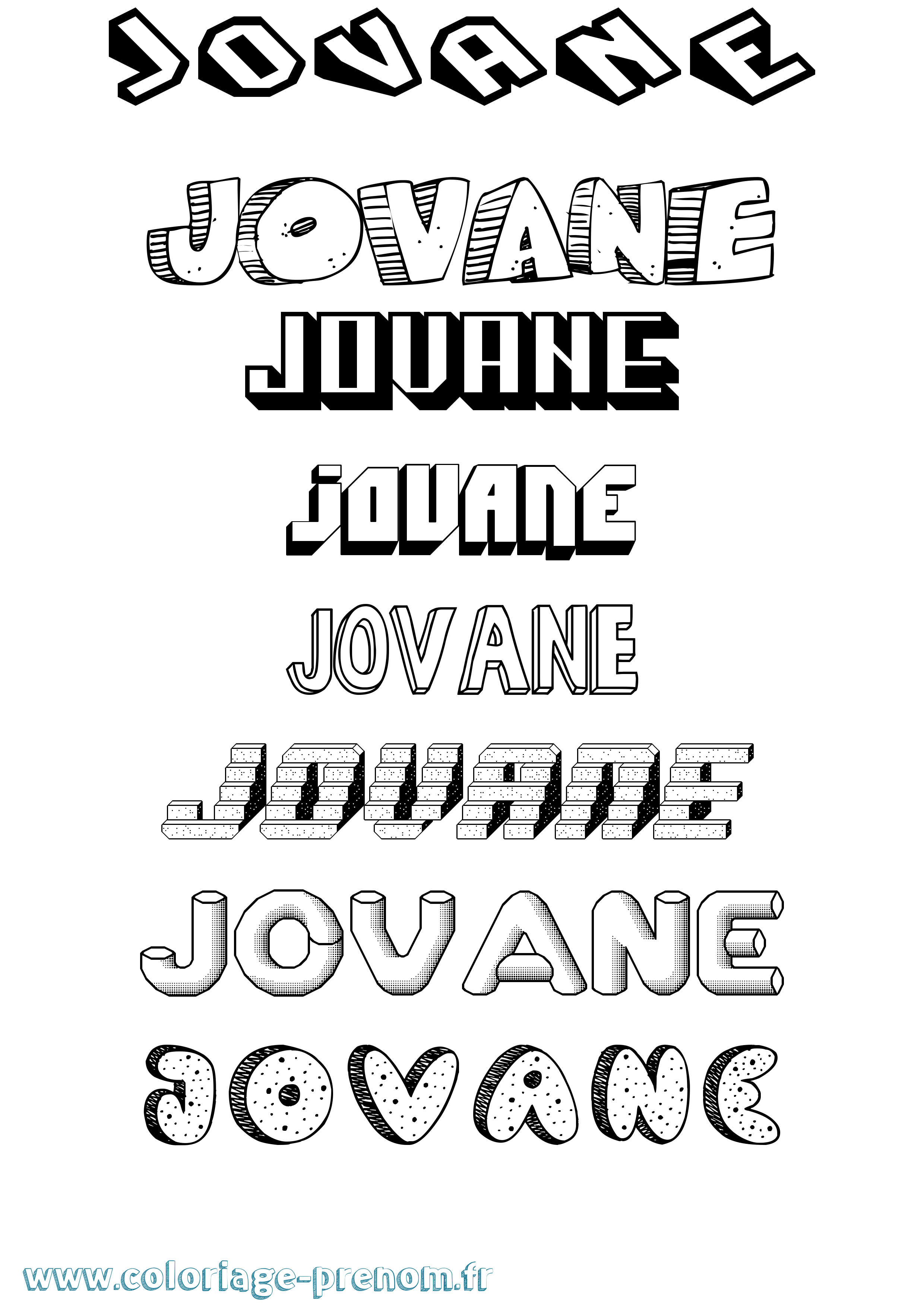 Coloriage Jovane Effet 3D Coloriage prénom Jovane Effet 3D