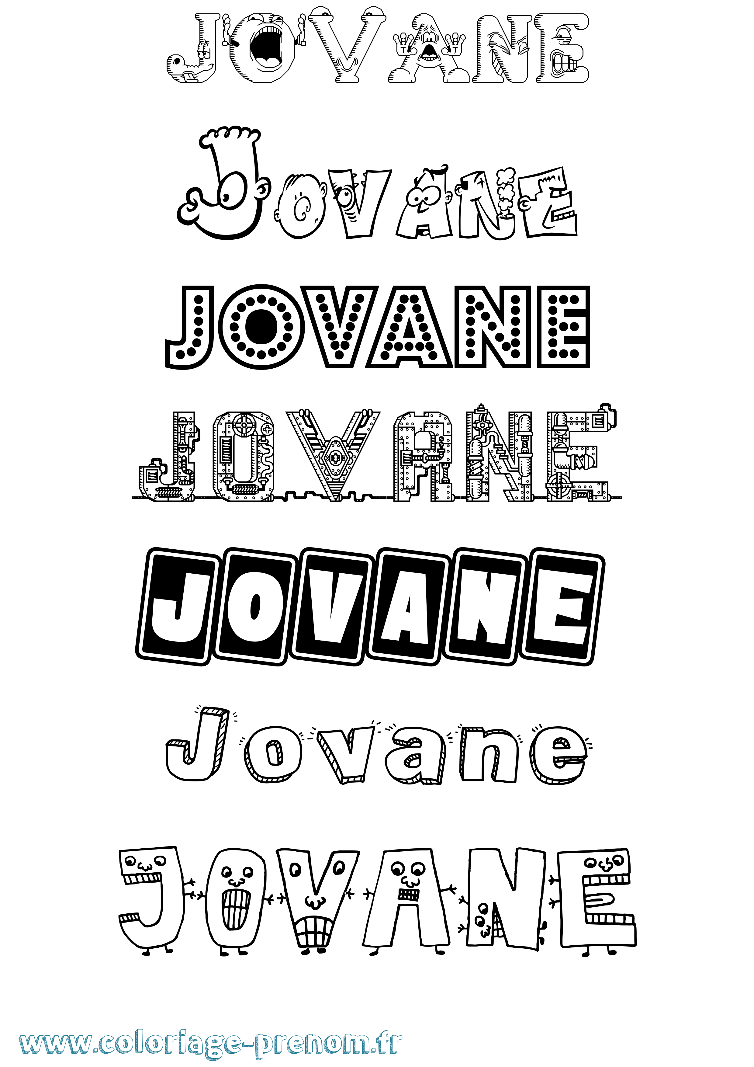 Coloriage Jovane Fun Coloriage prénom Jovane Fun