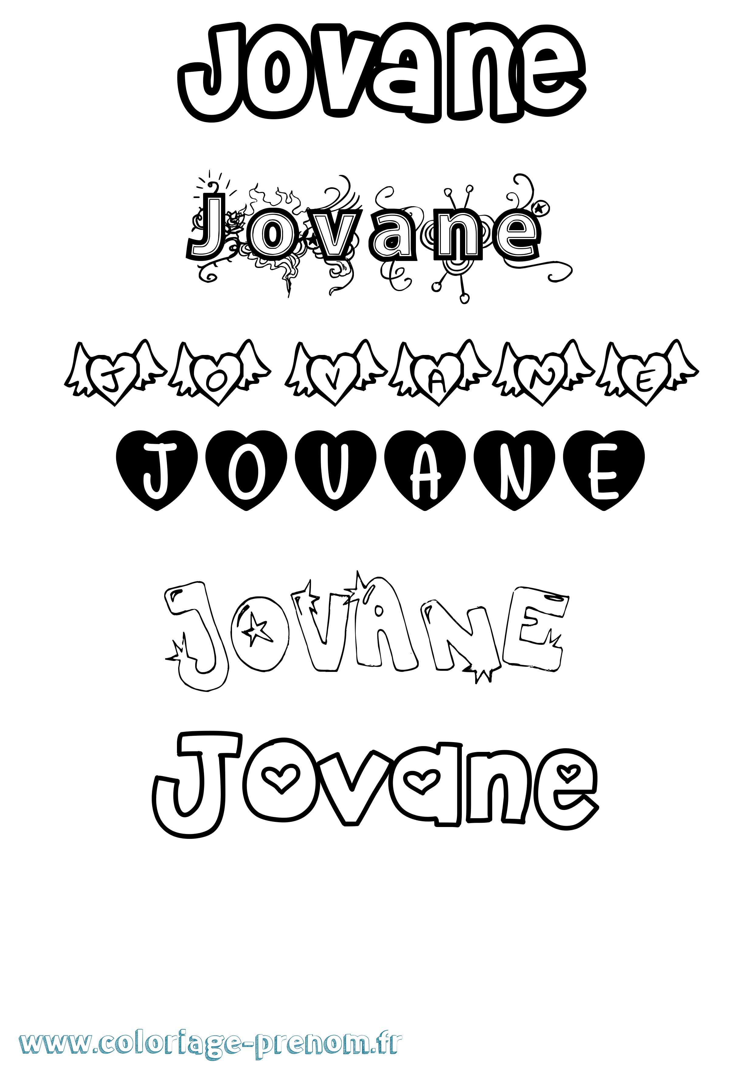 Coloriage Jovane Girly Coloriage prénom Jovane Girly