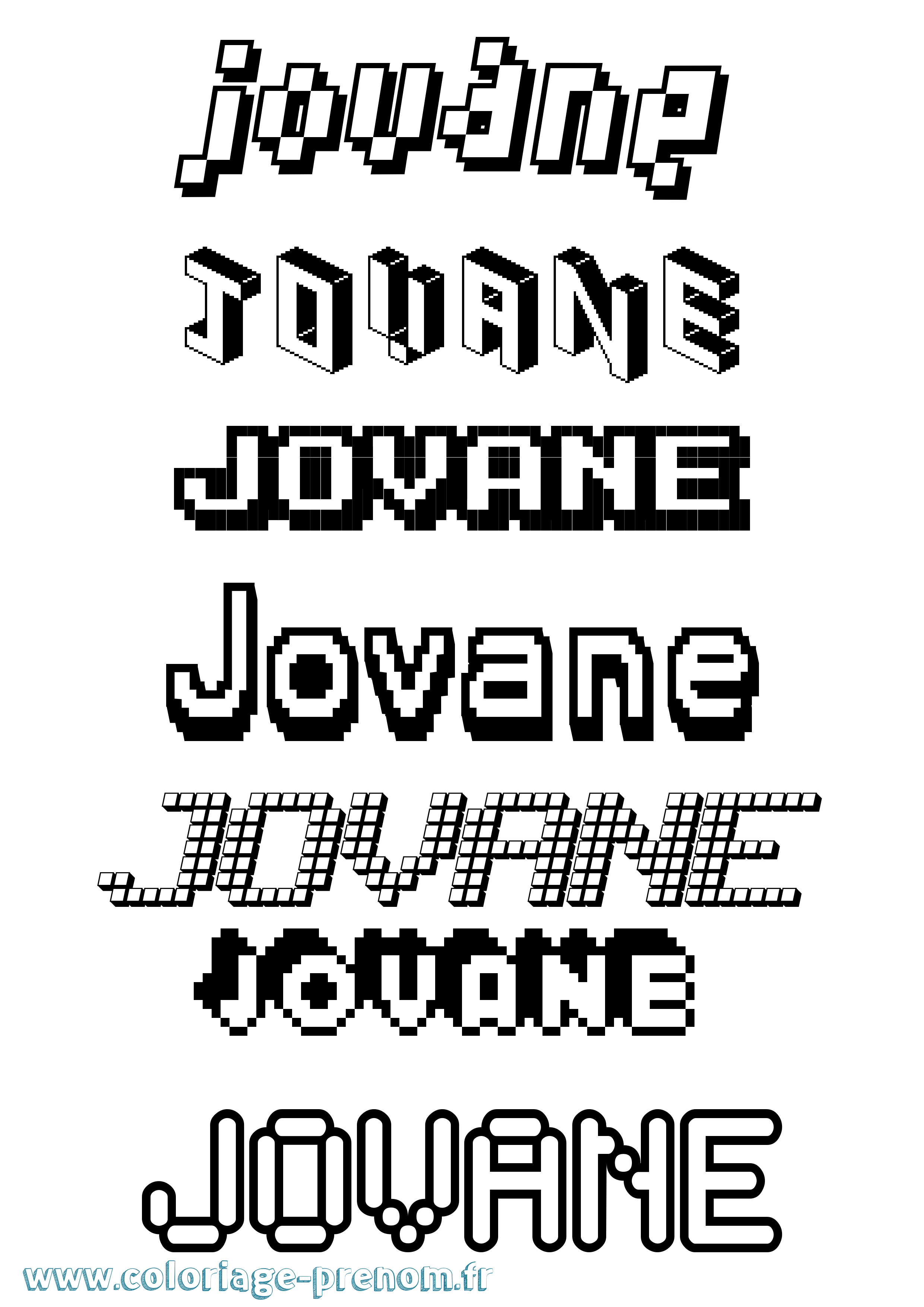 Coloriage Jovane Pixel Coloriage prénom Jovane Pixel