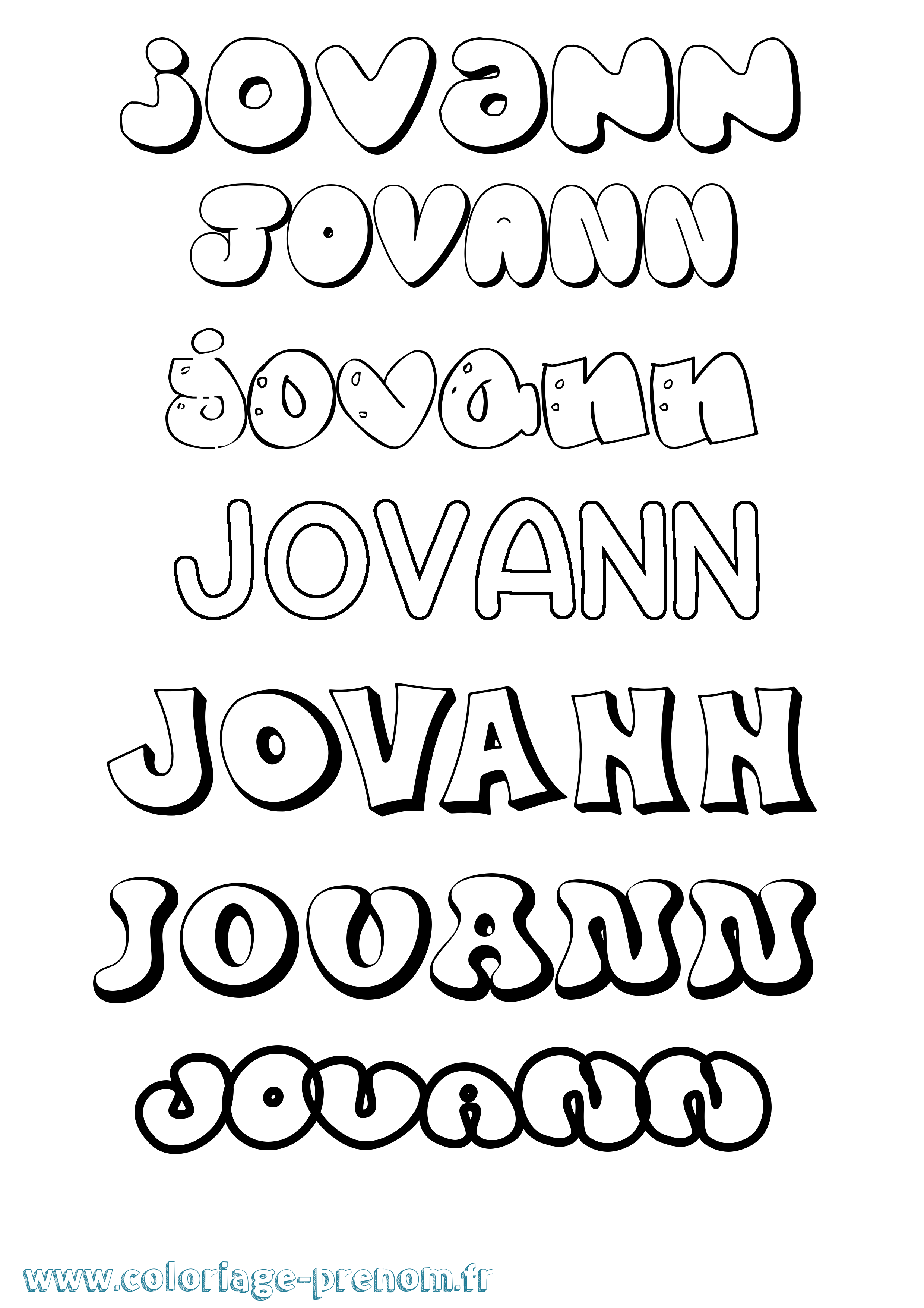 Coloriage Jovann Bubble Coloriage prénom Jovann Bubble
