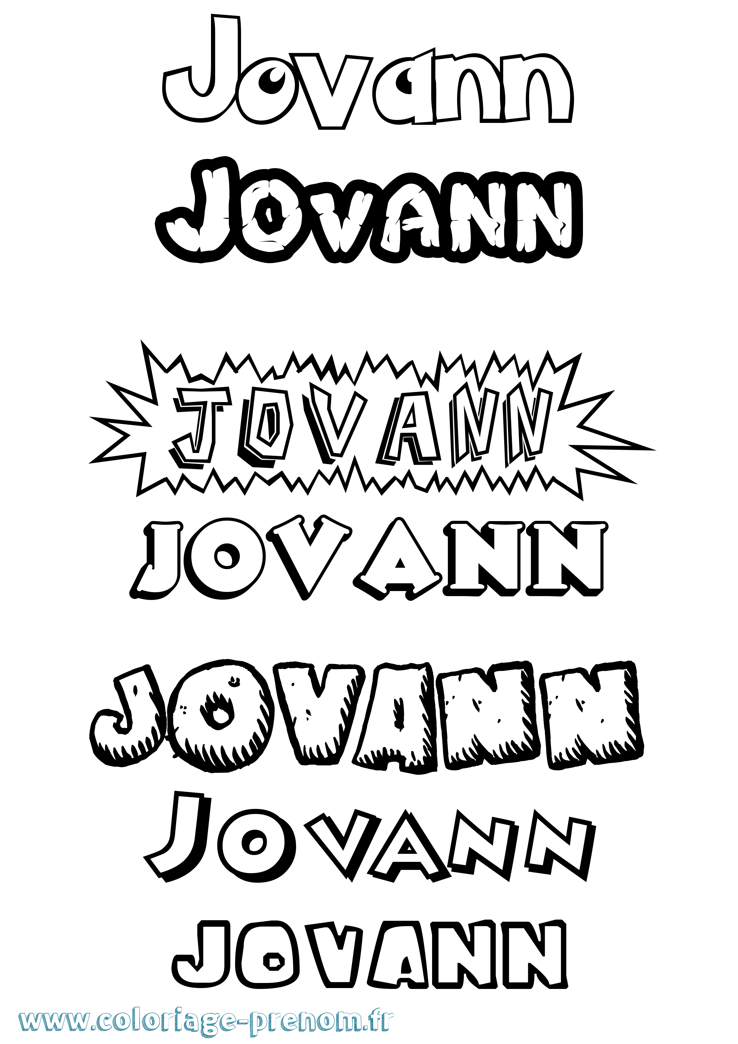 Coloriage Jovann Dessin Animé Coloriage prénom Jovann Dessin Animé