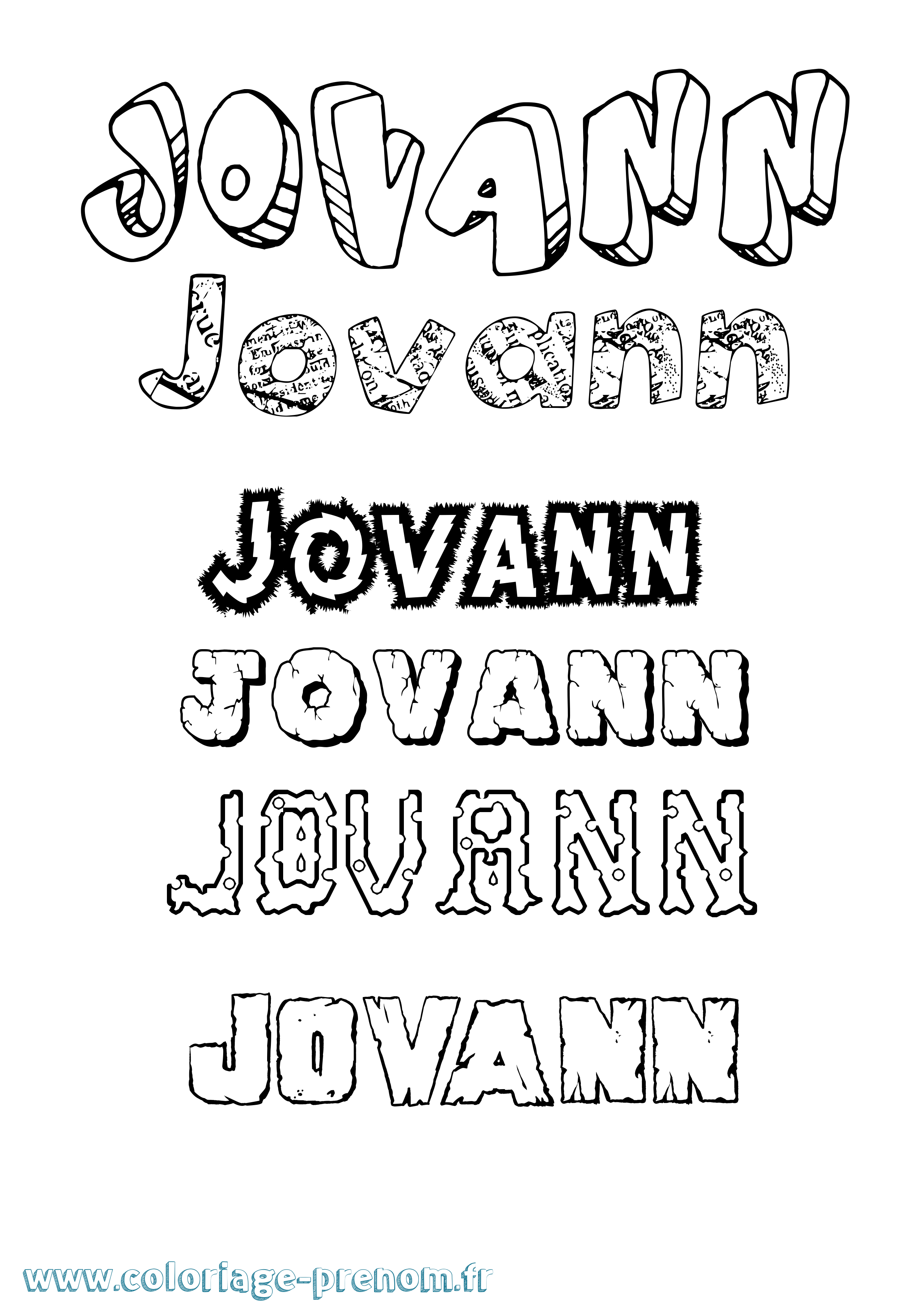 Coloriage Jovann Destructuré Coloriage prénom Jovann Destructuré