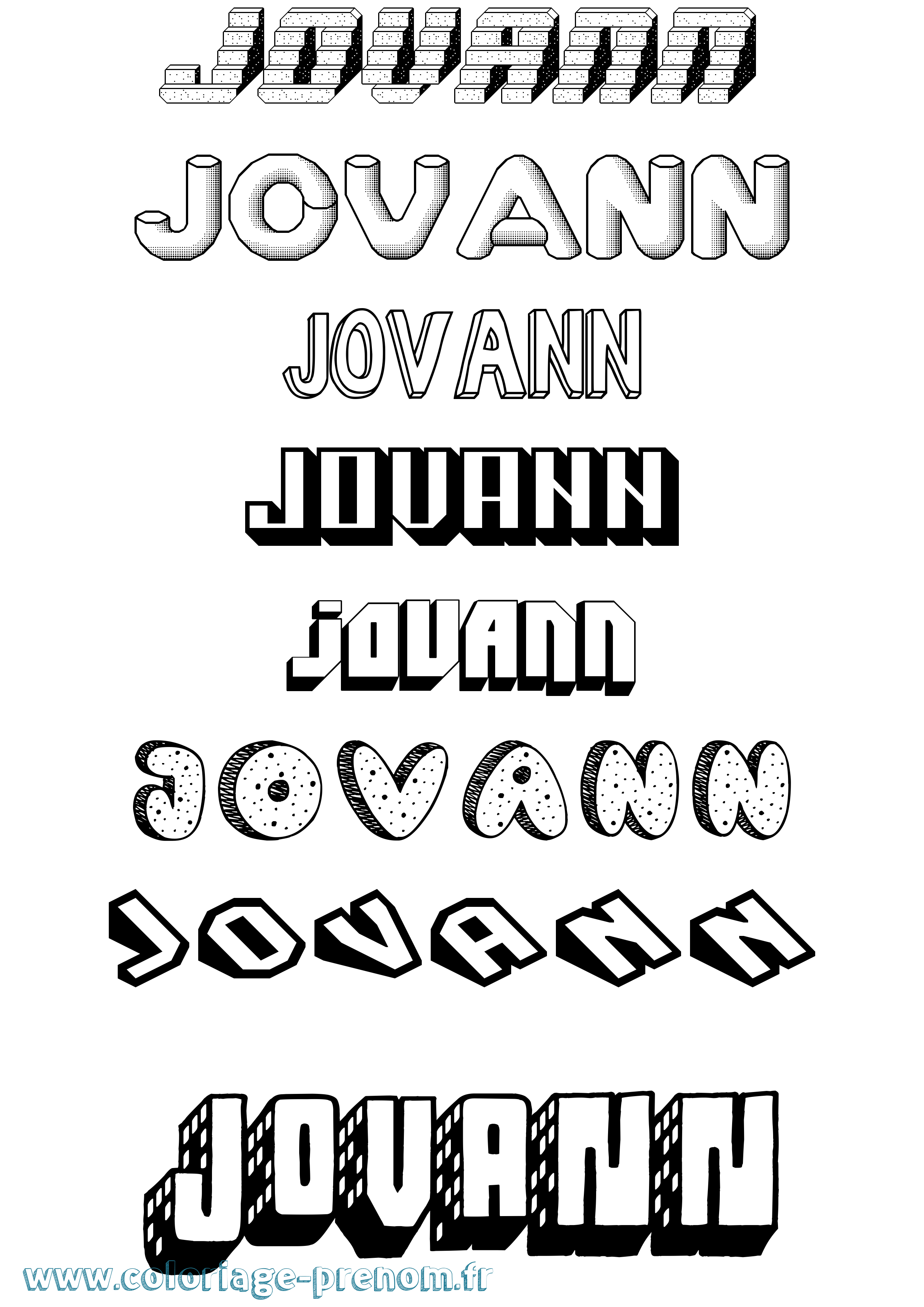 Coloriage Jovann Effet 3D Coloriage prénom Jovann Effet 3D
