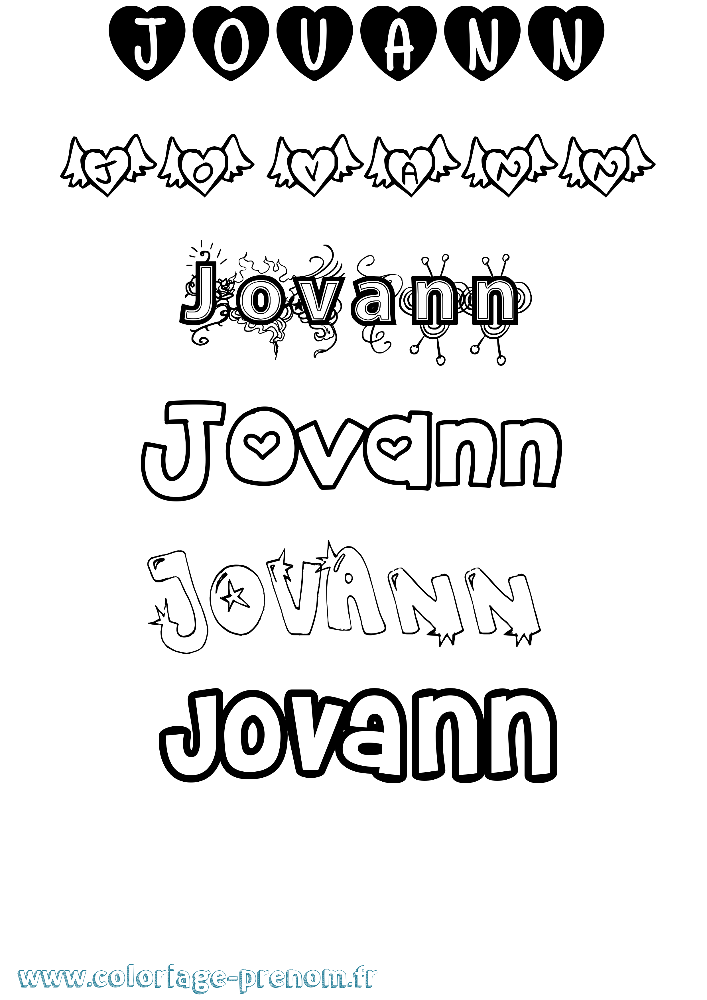 Coloriage Jovann Girly Coloriage prénom Jovann Girly