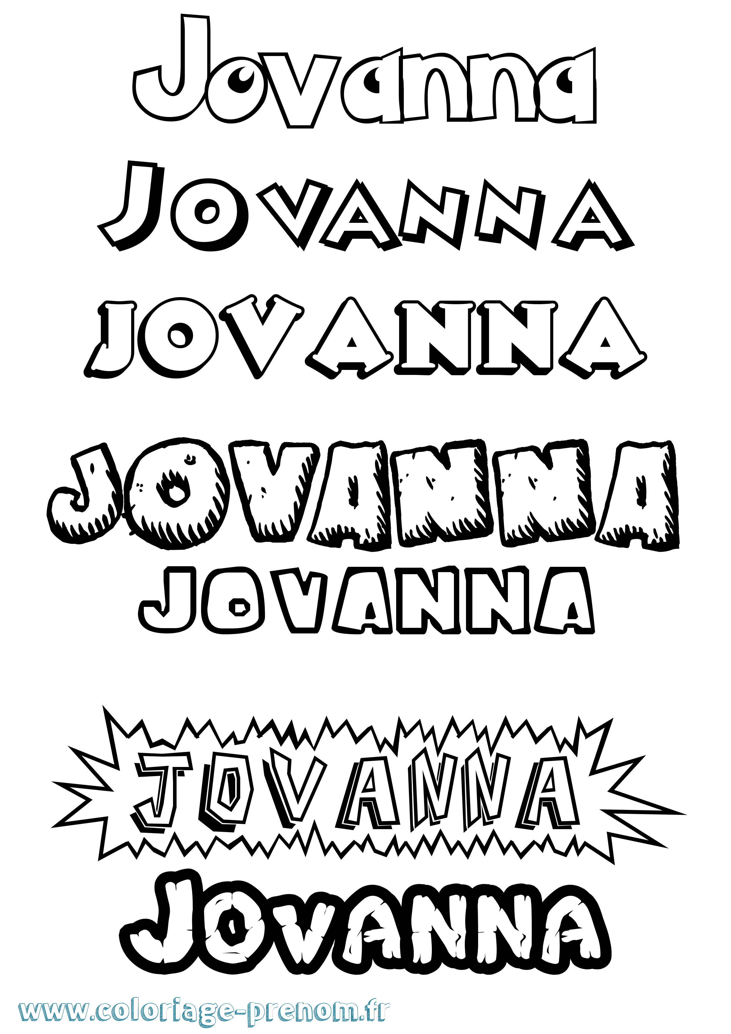 Coloriage Jovanna Dessin Animé Coloriage prénom Jovanna Dessin Animé