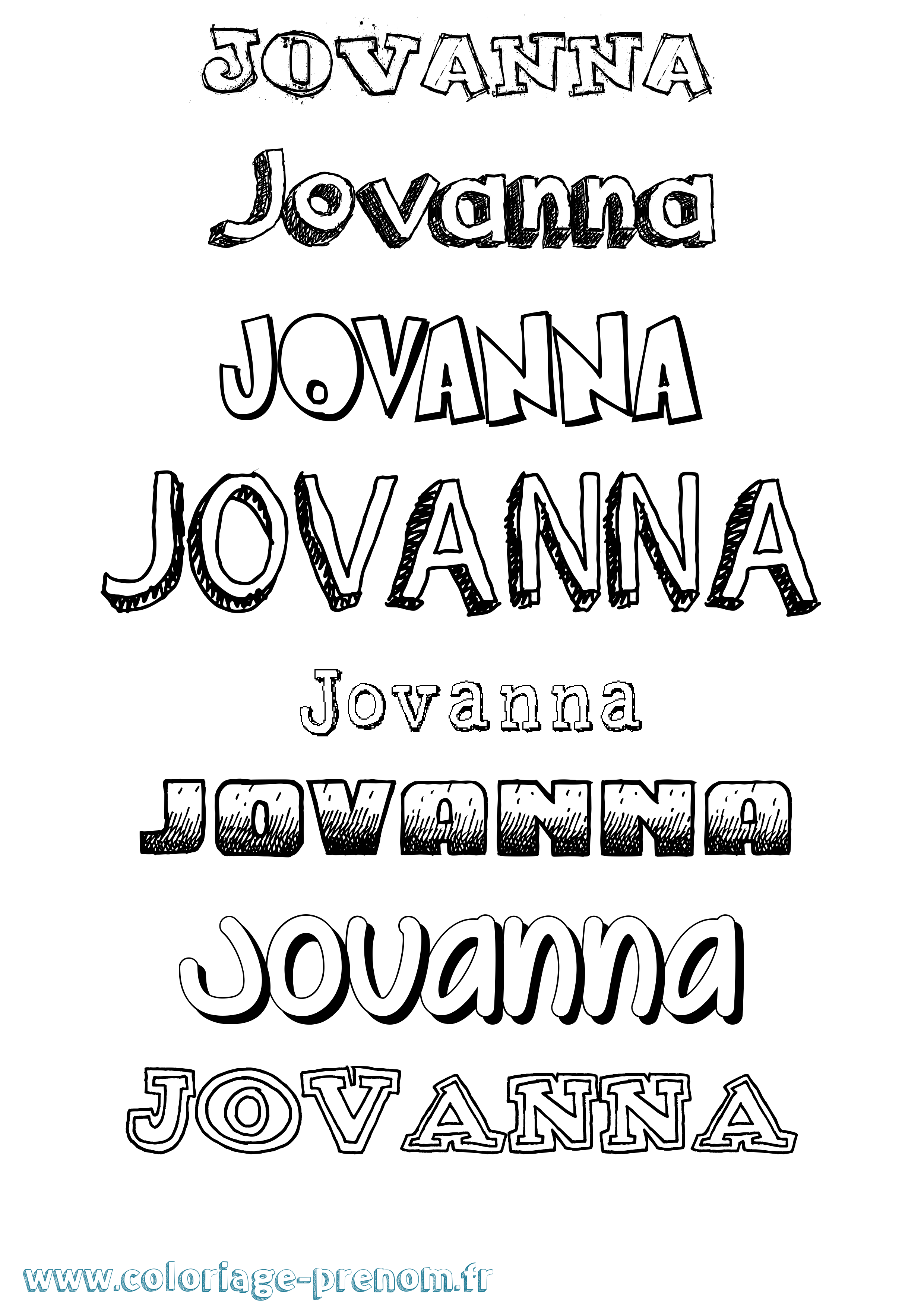 Coloriage Jovanna Dessiné Coloriage prénom Jovanna Dessiné