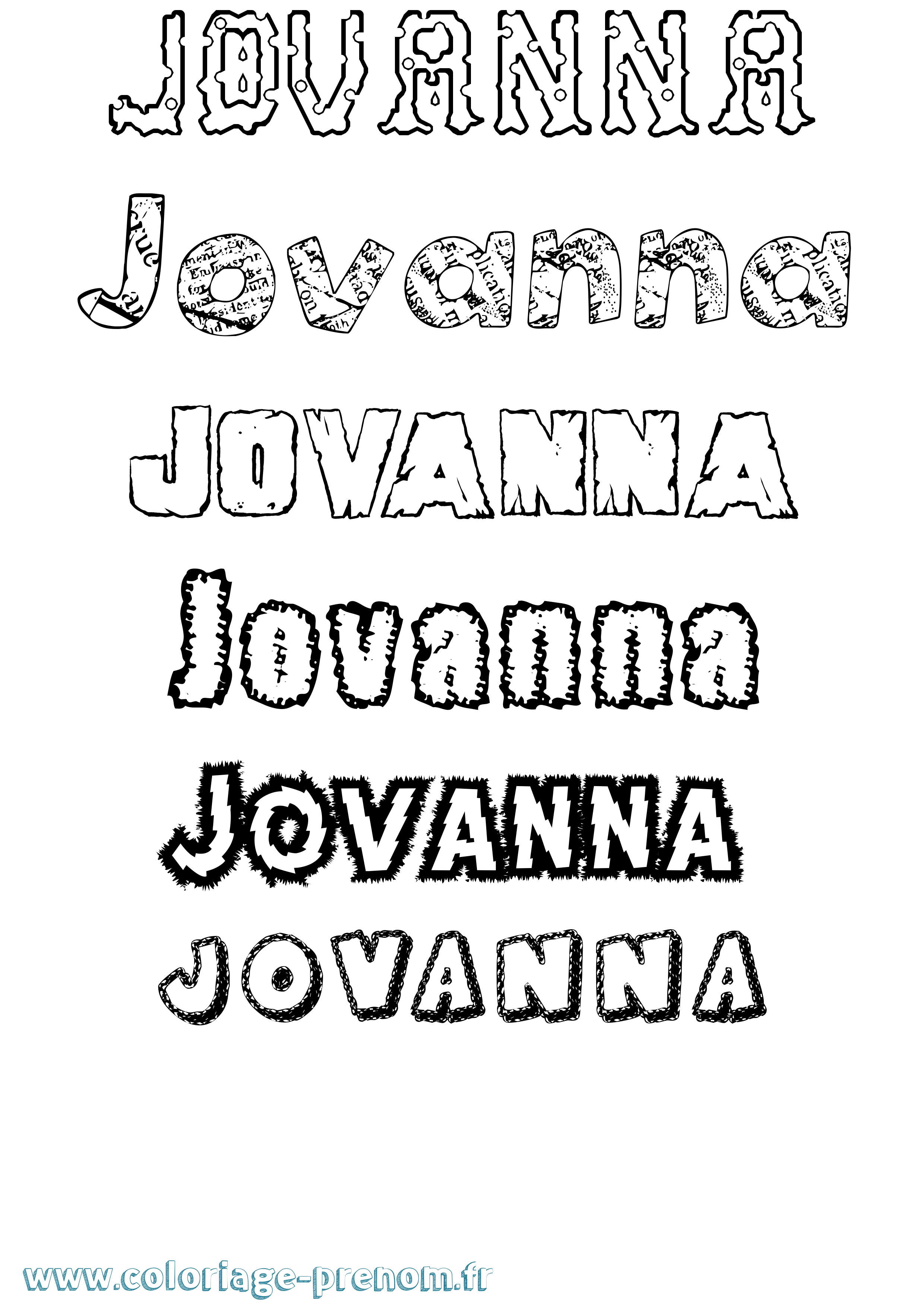 Coloriage Jovanna Destructuré Coloriage prénom Jovanna Destructuré