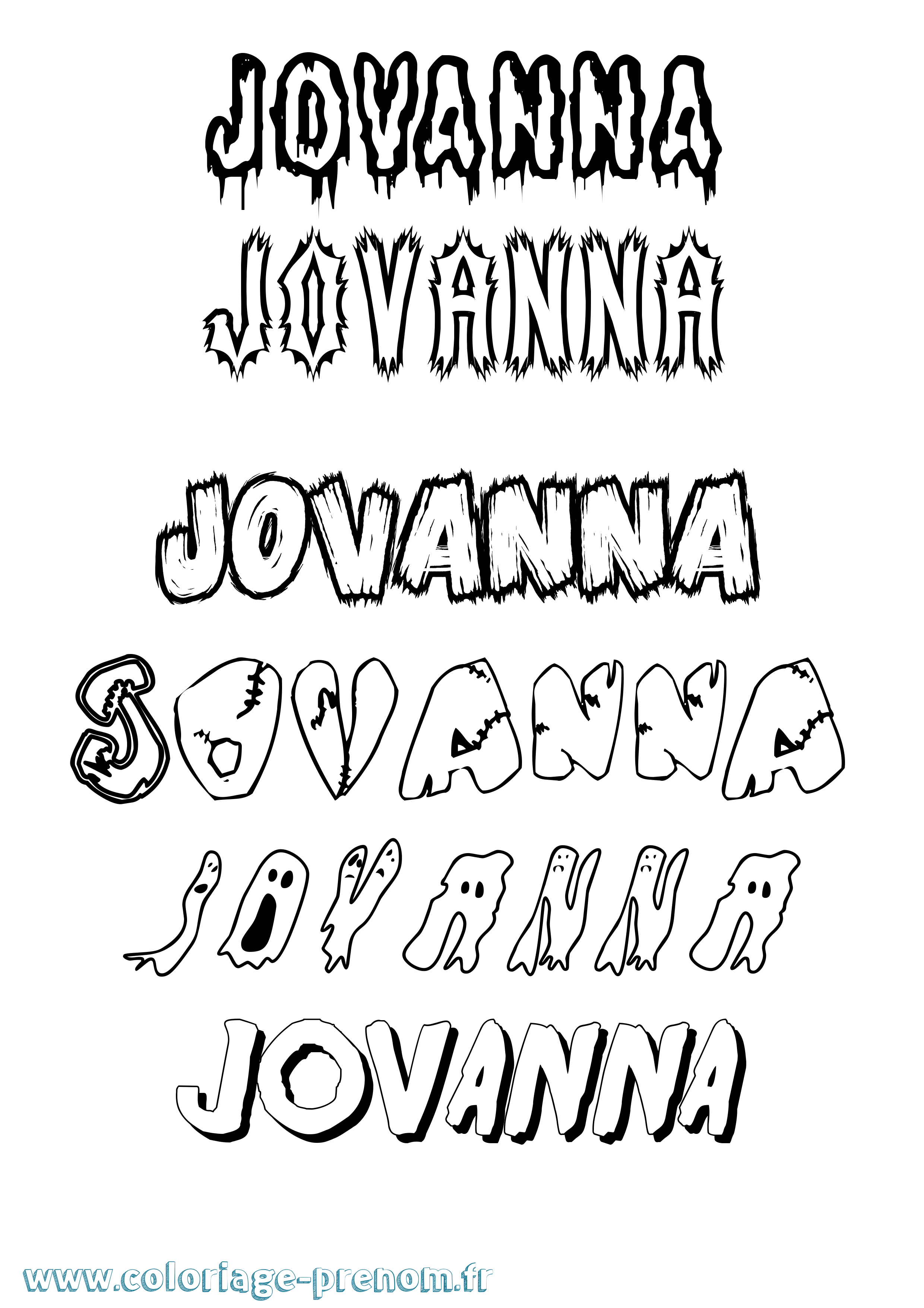 Coloriage Jovanna Frisson Coloriage prénom Jovanna Frisson