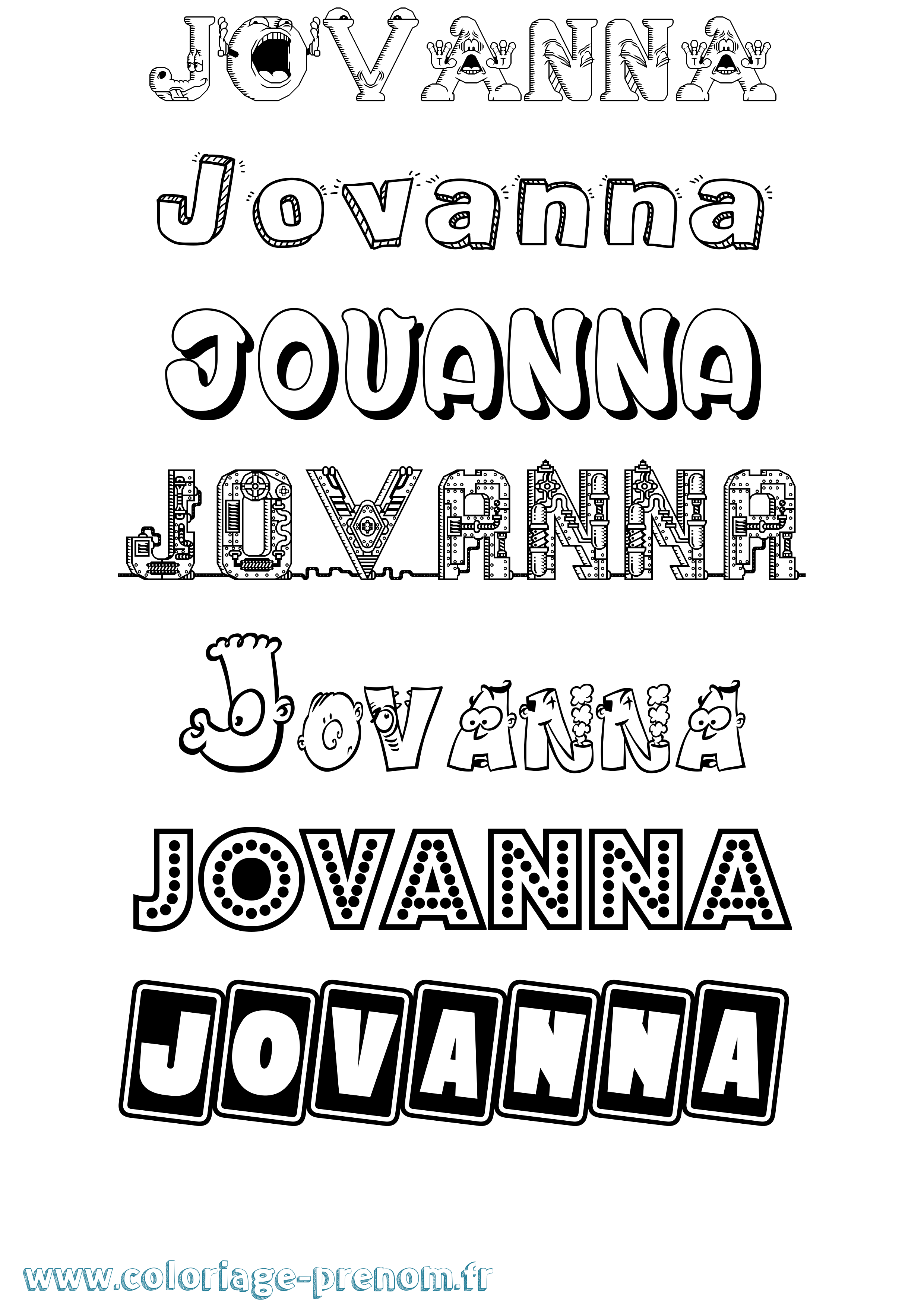 Coloriage Jovanna Fun Coloriage prénom Jovanna Fun