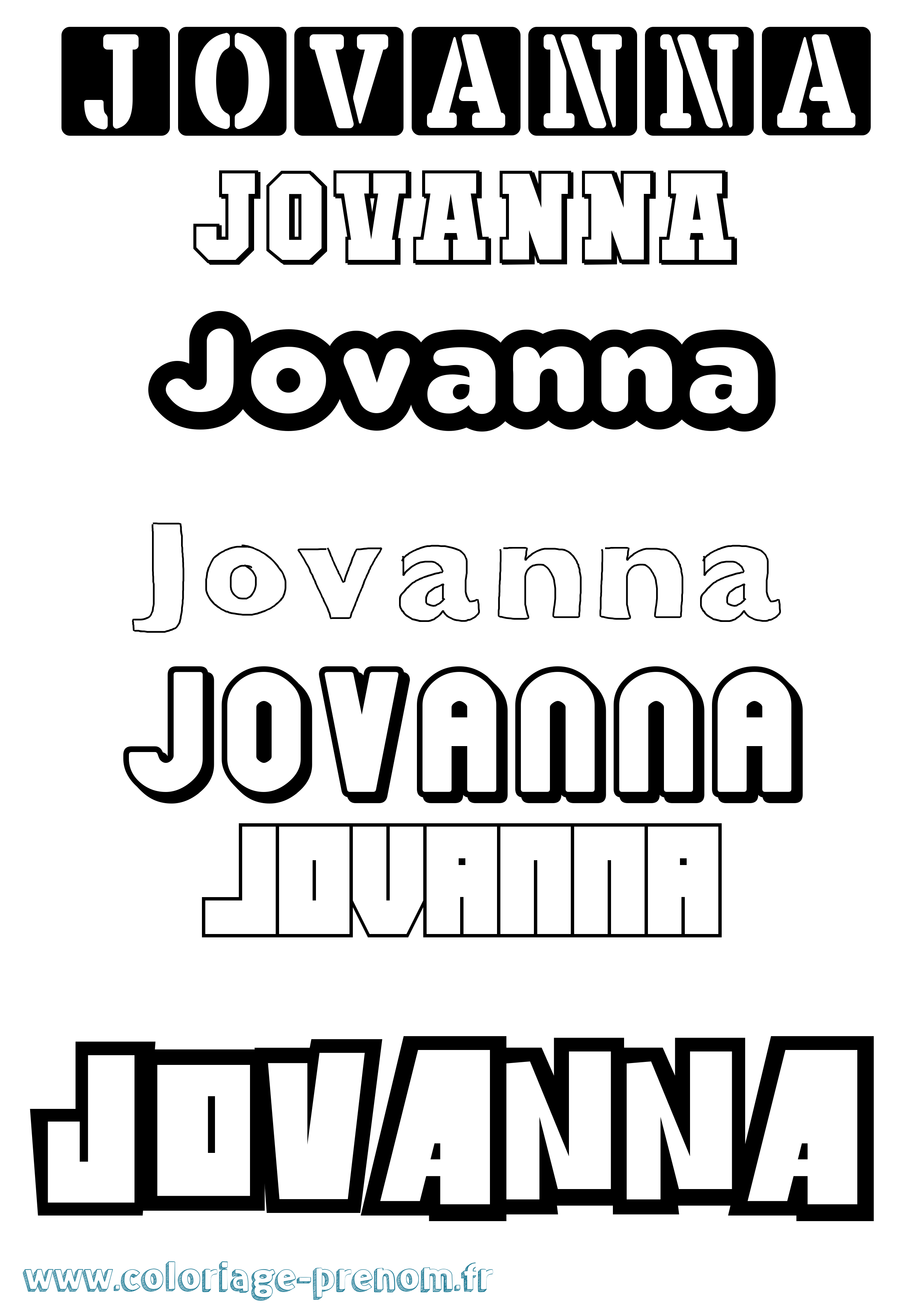 Coloriage Jovanna Simple Coloriage prénom Jovanna Simple