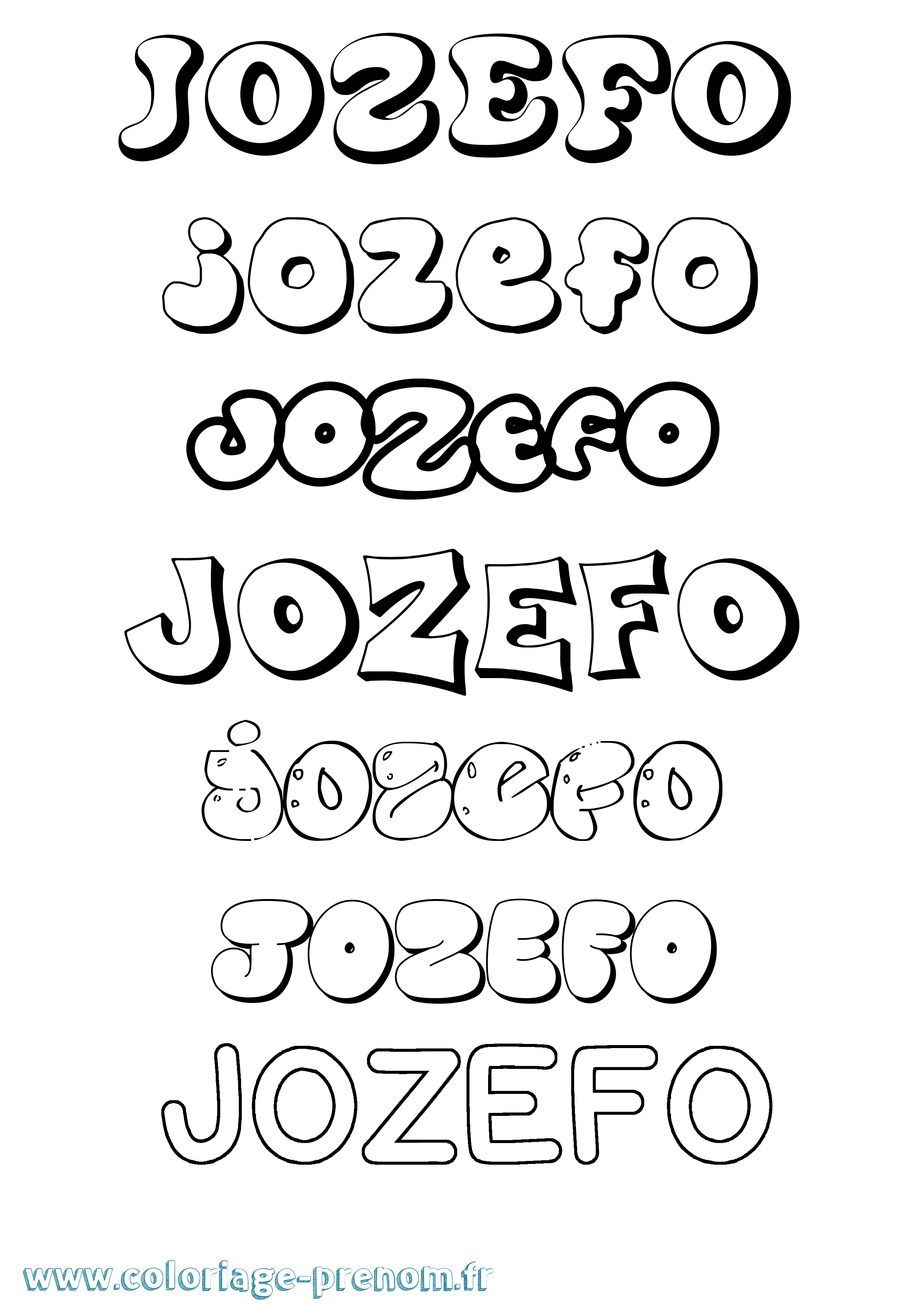 Coloriage Jozefo Bubble Coloriage prénom Jozefo Bubble
